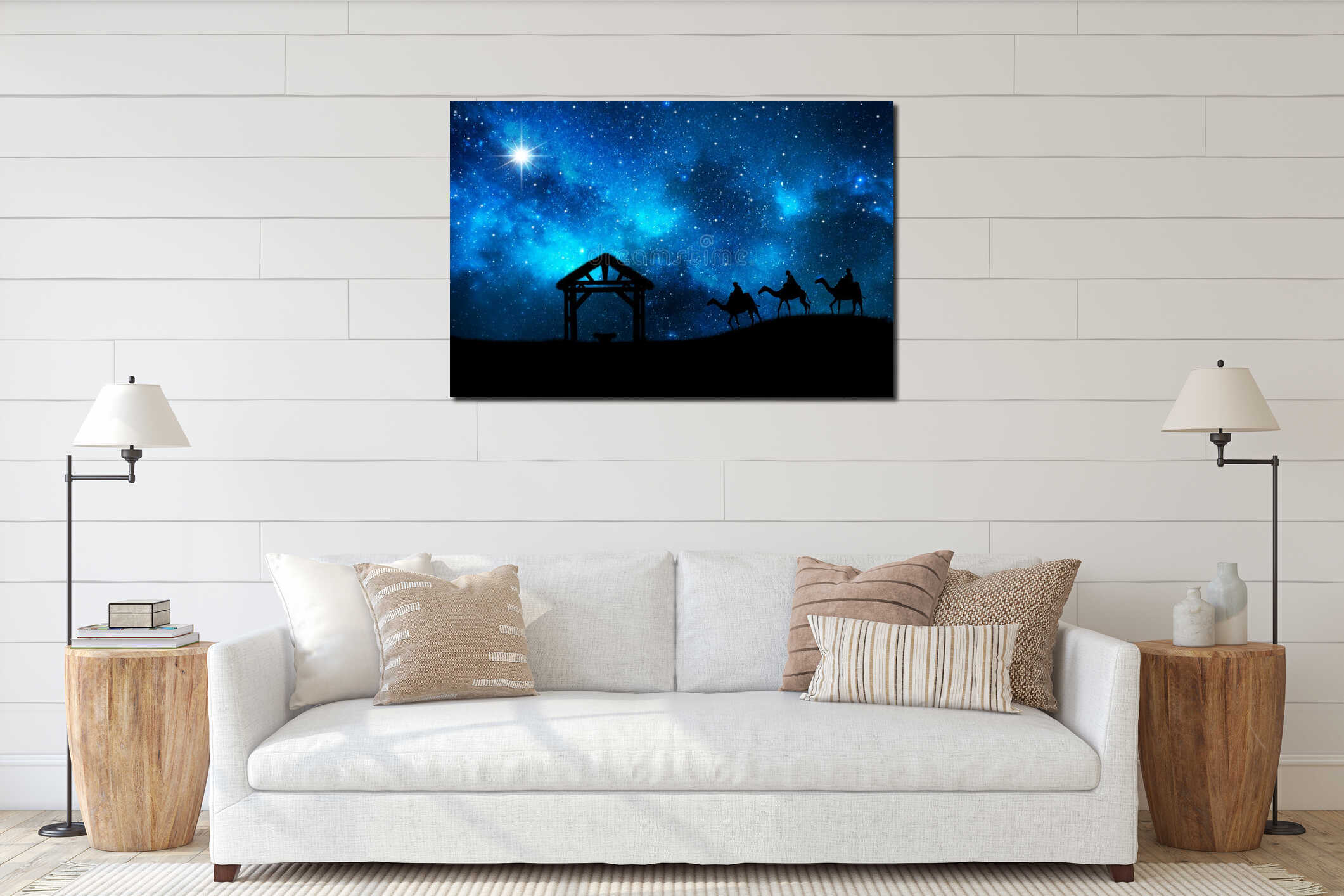 Canvas hanging interior mockup