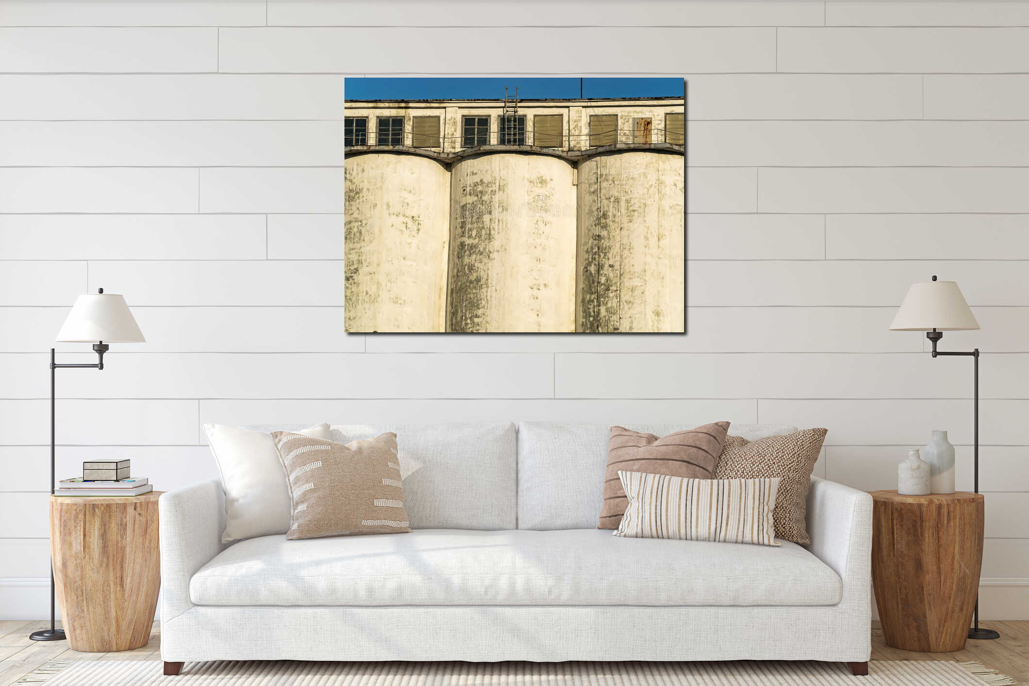 Elevator tanks for grain conservation interior mockup