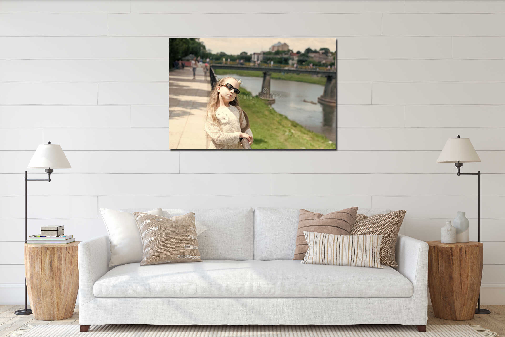 Luxurious beauty. Prom queen. Adorable prom girl on summer day. Little child with long hair wearing golden crown for interior mockup