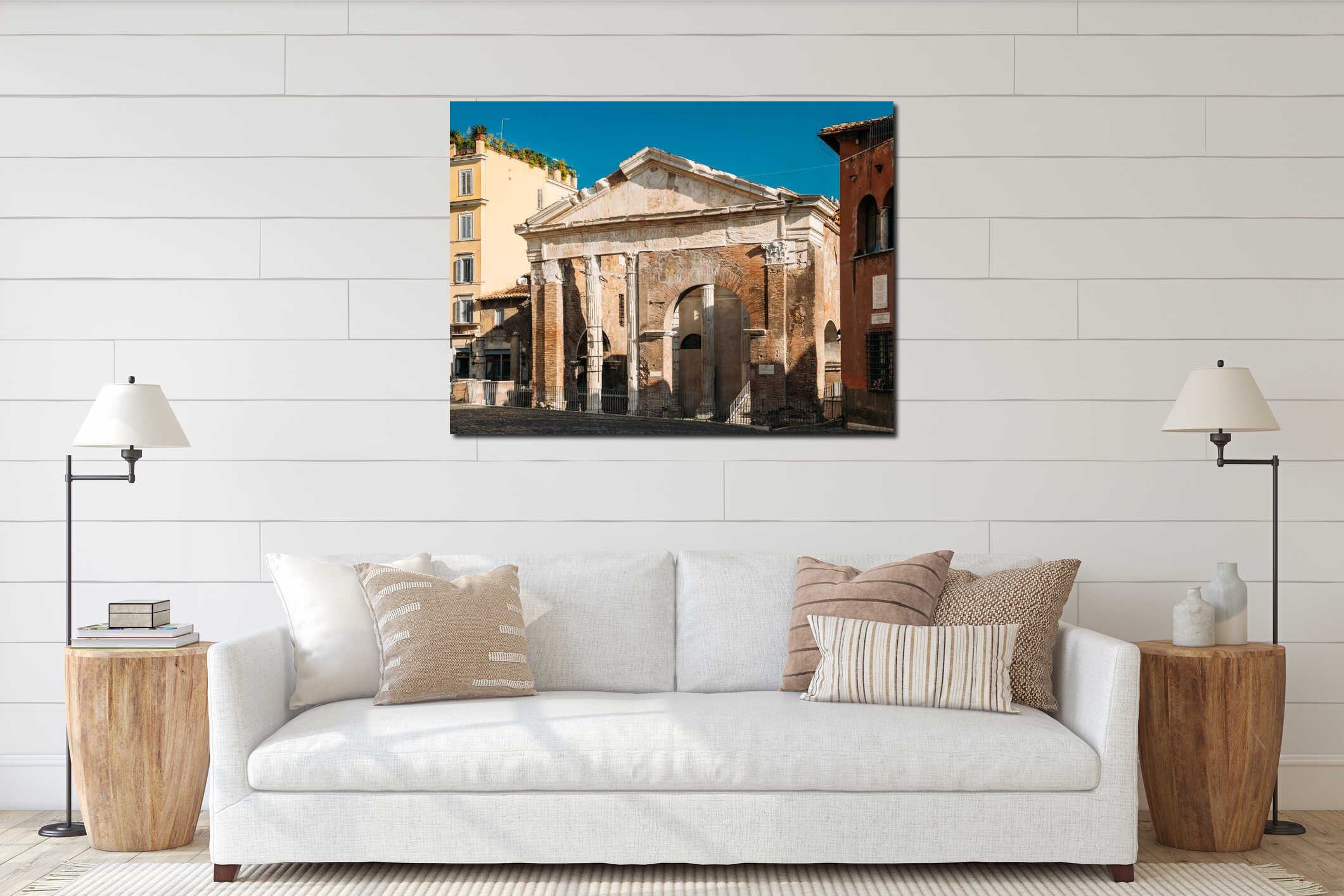 Rome, Italy. Facade Of Ancient Structure Portico Of Octavia In Sunny Day interior mockup