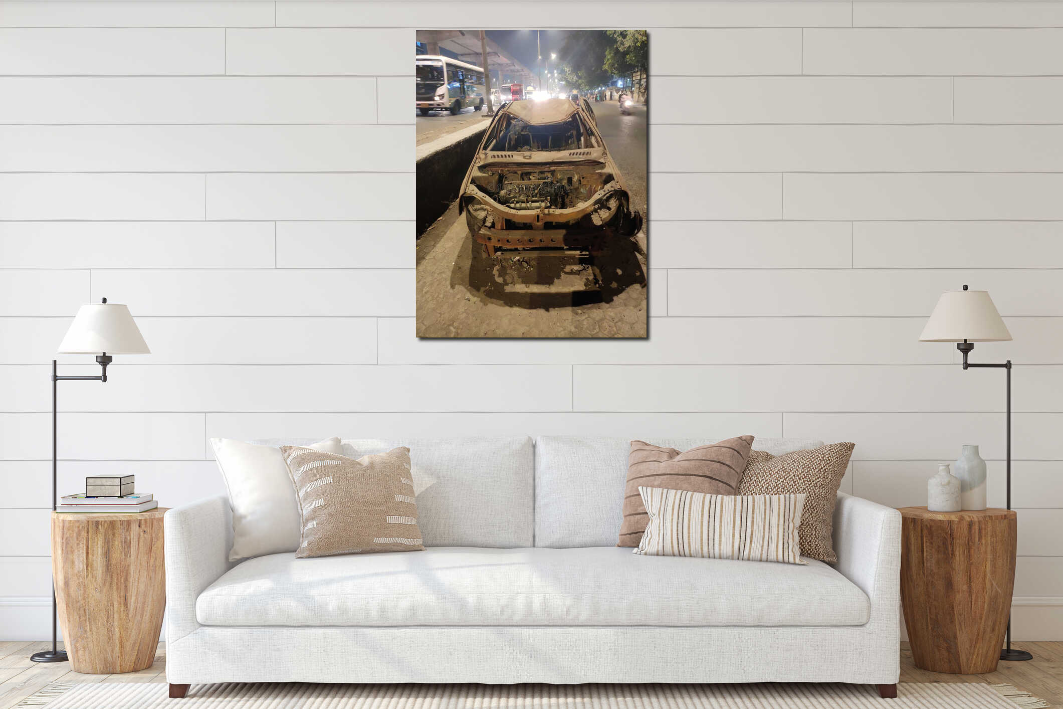 Canvas above sideboard for size context