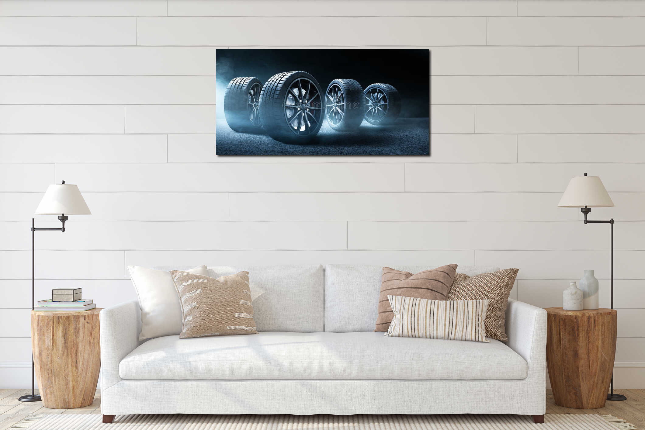 Canvas hanging interior mockup