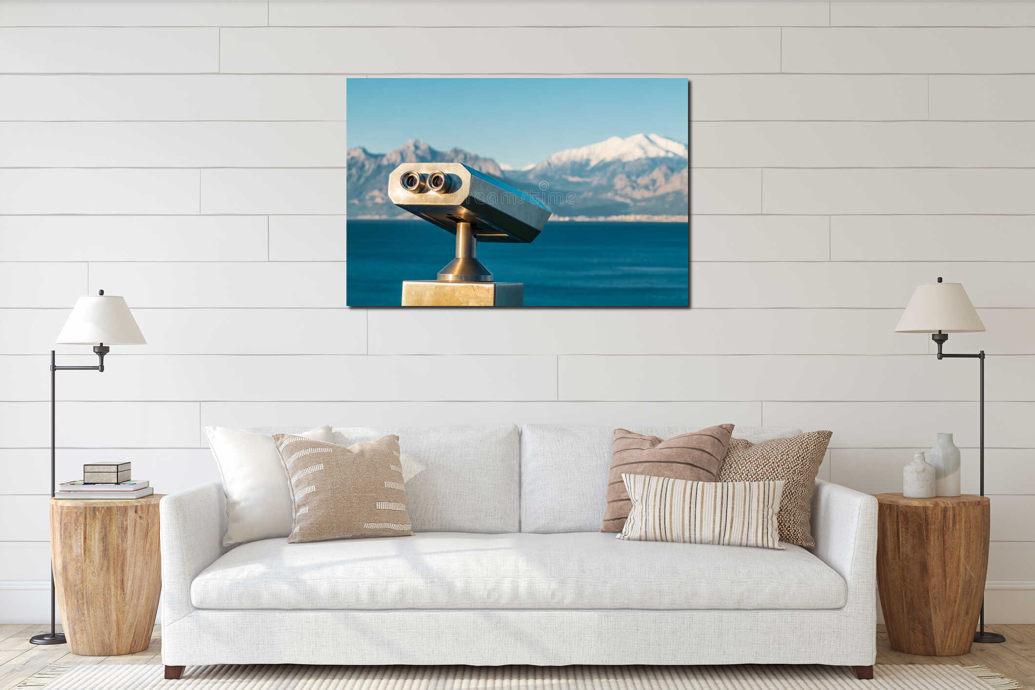 Stationary observation binoculars interior mockup