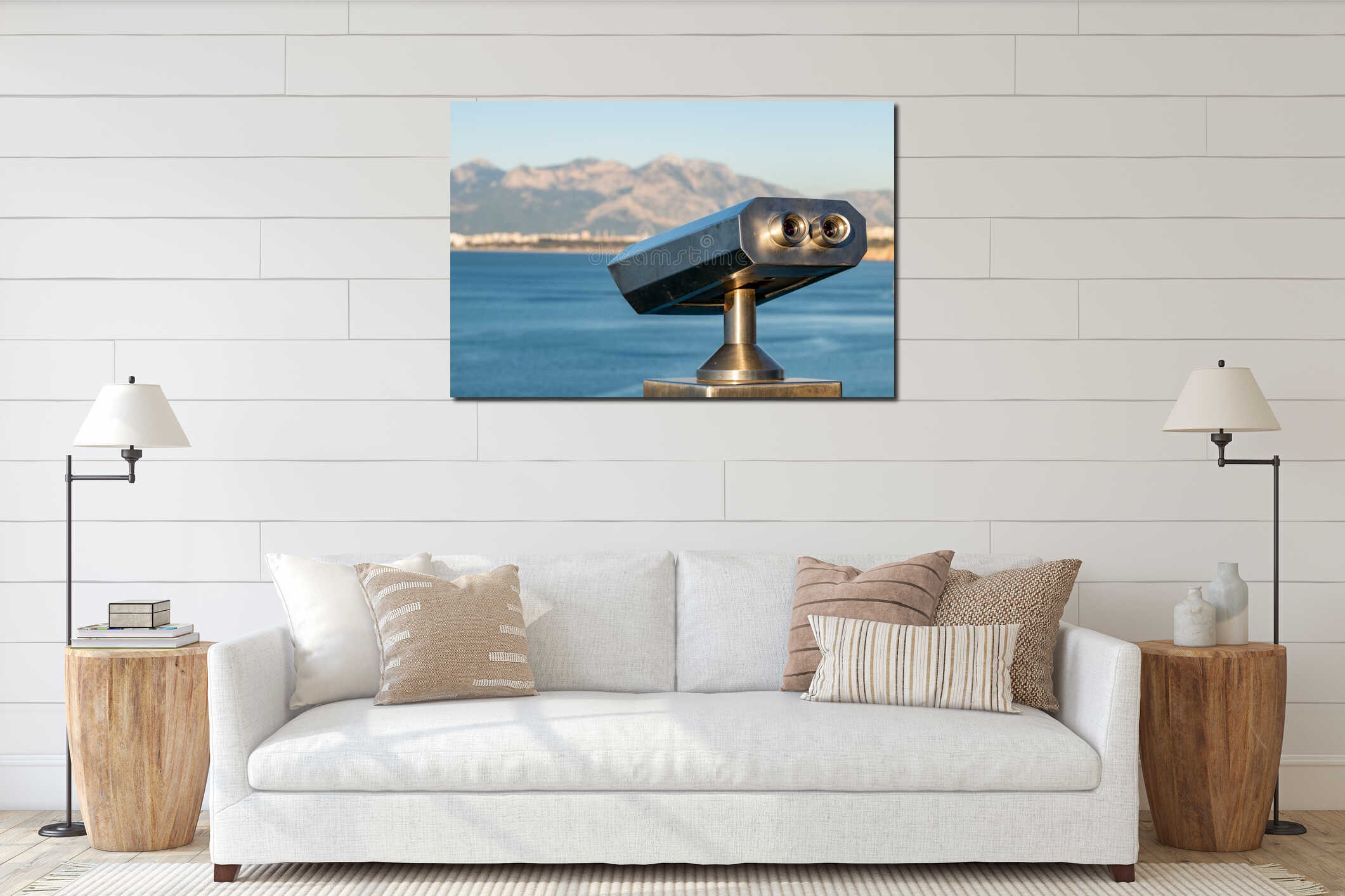 Stationary observation binoculars interior mockup