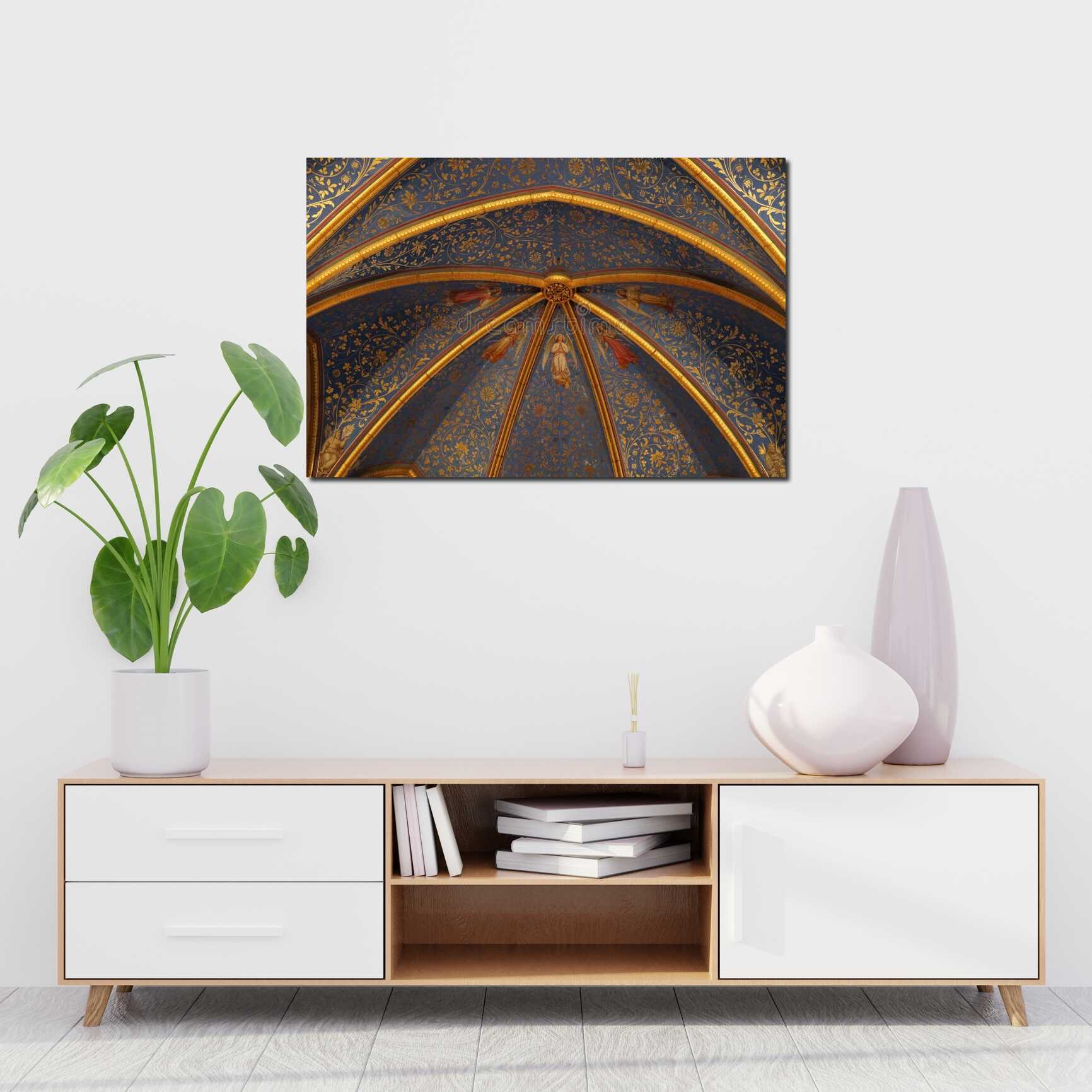 Canvas above sofa for size context