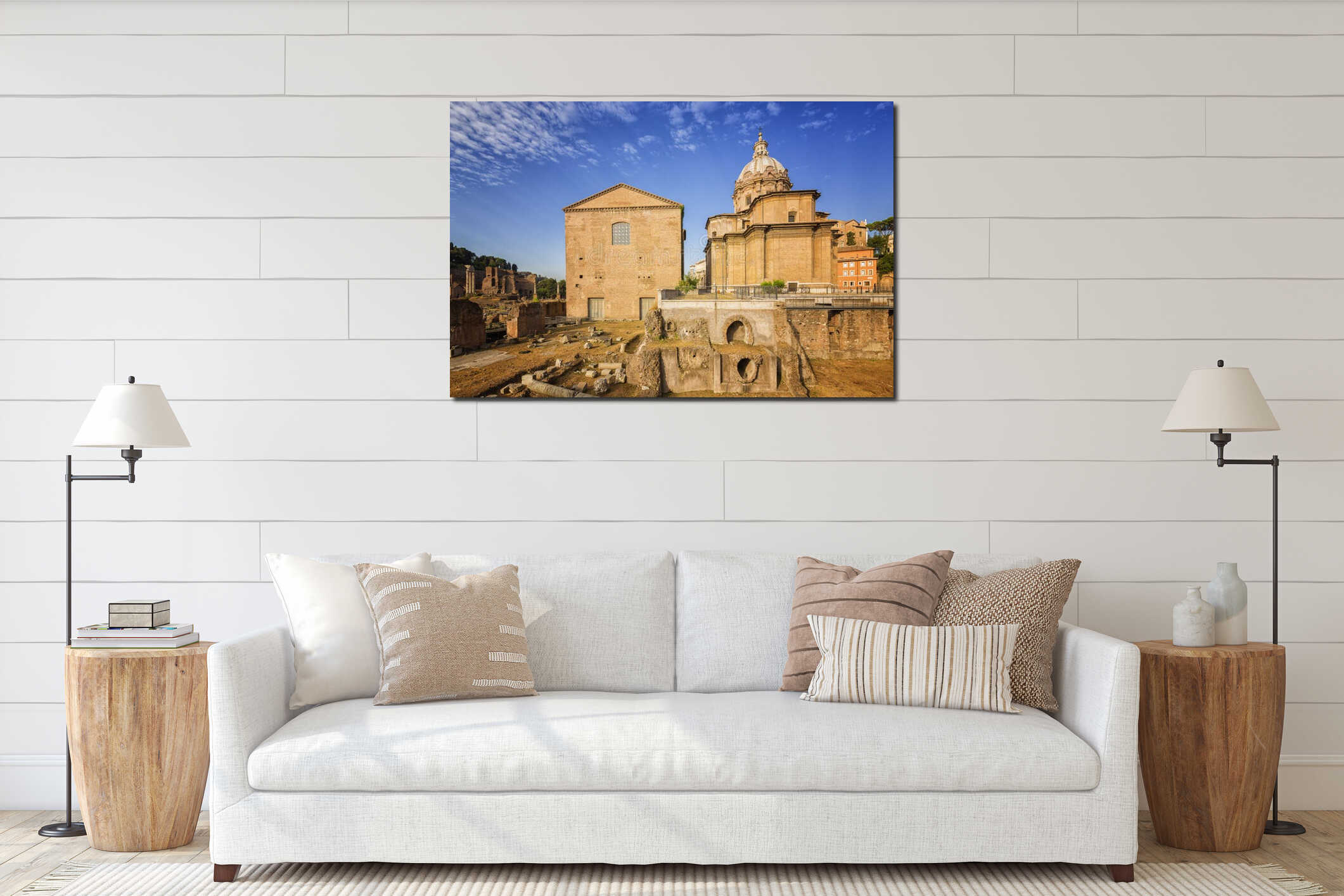 Roman Forum or Foro Romano, Rome, Italy. interior mockup