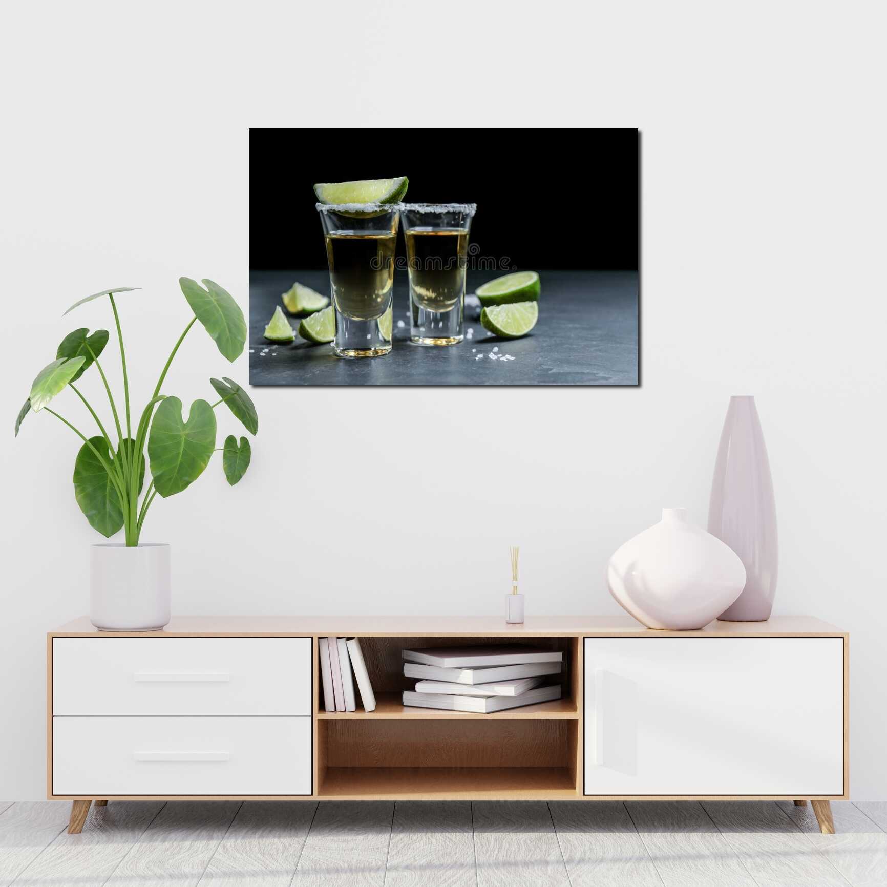 Canvas above sofa for size context