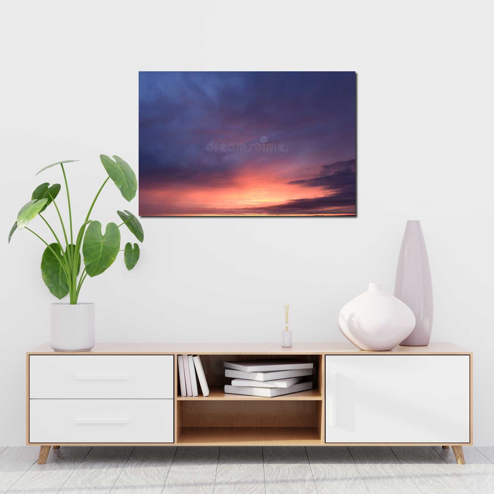 Canvas above sofa for size context