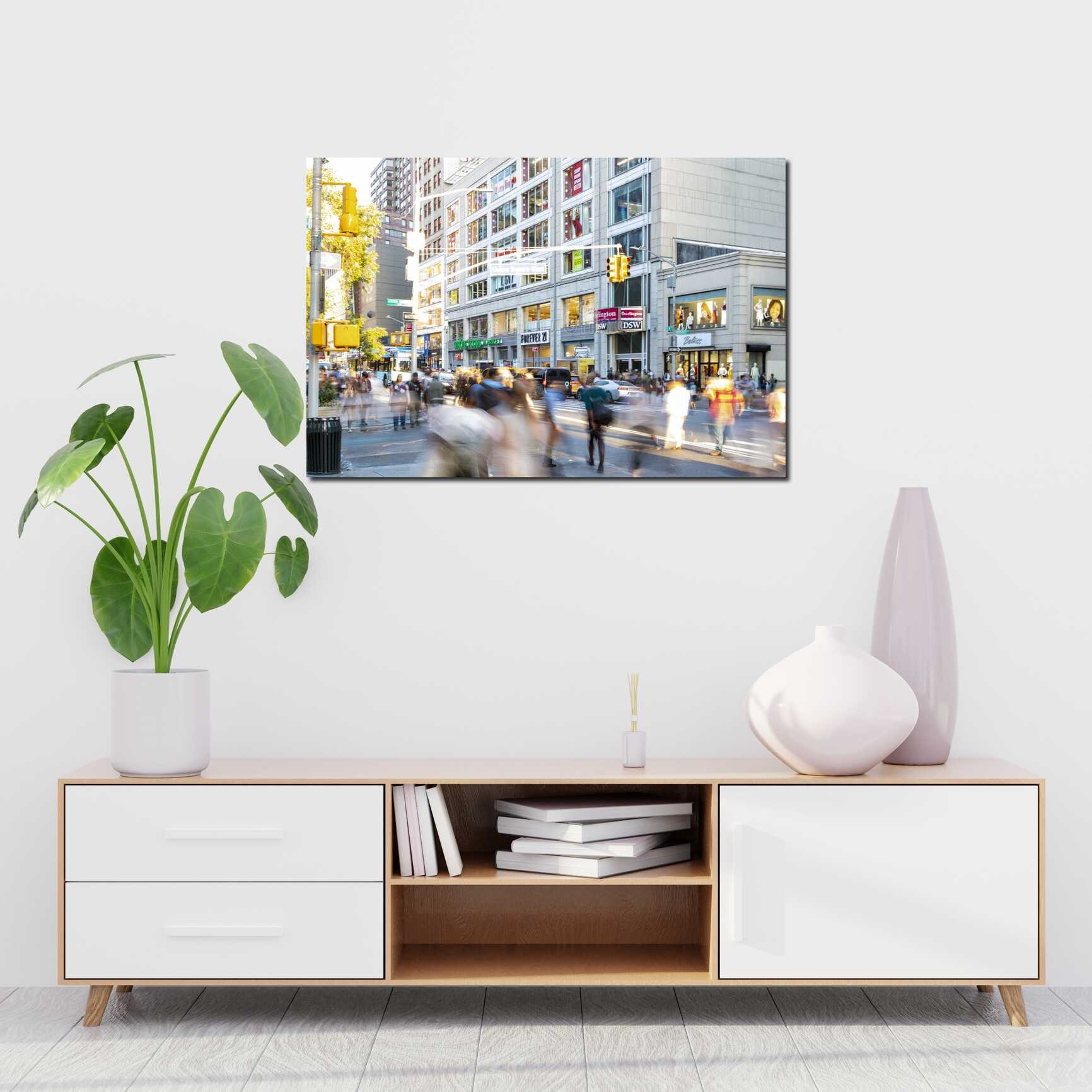 Canvas above sofa for size context