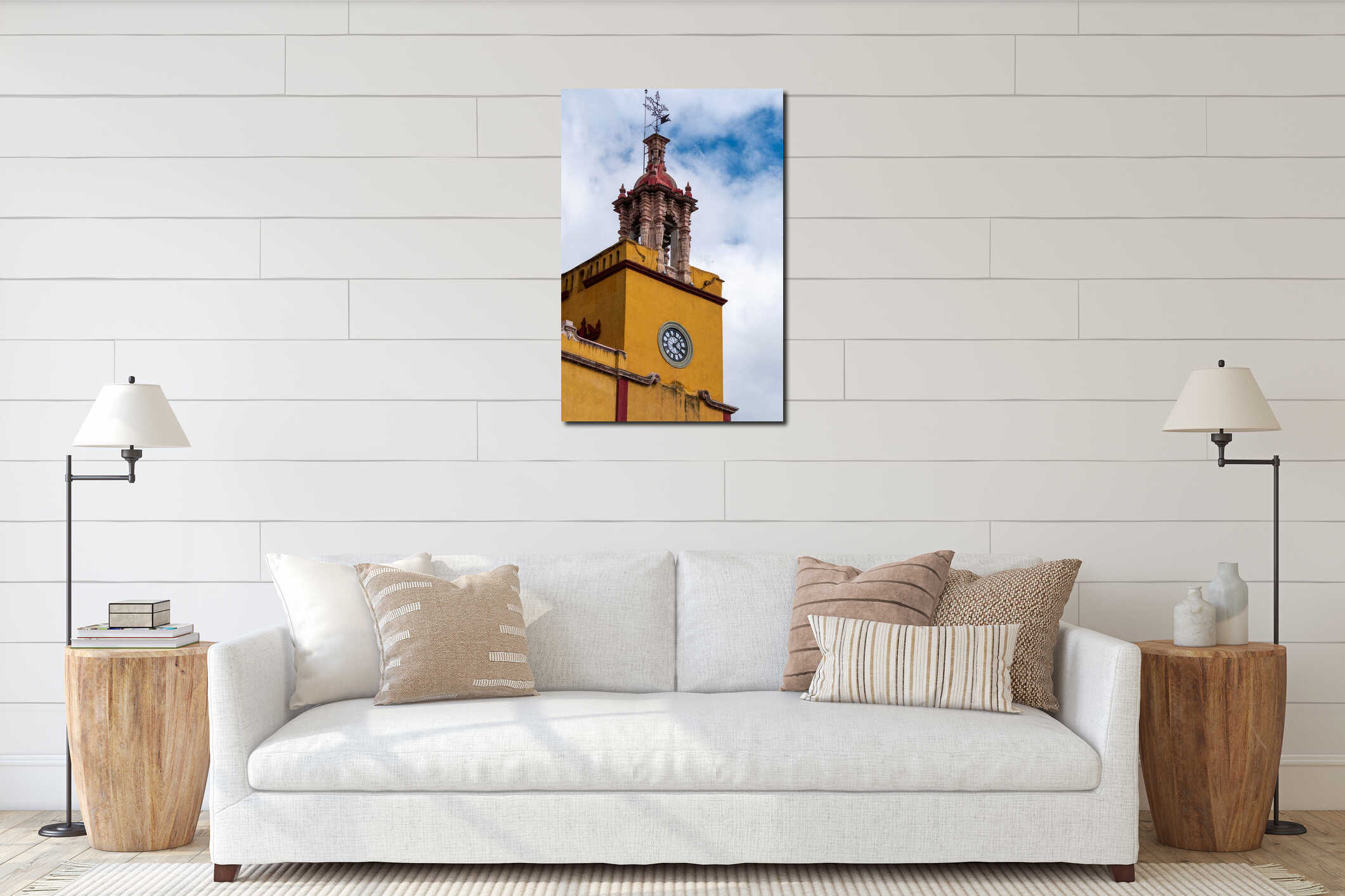 Mexican Colonial Traditional Bell Tower Church interior mockup