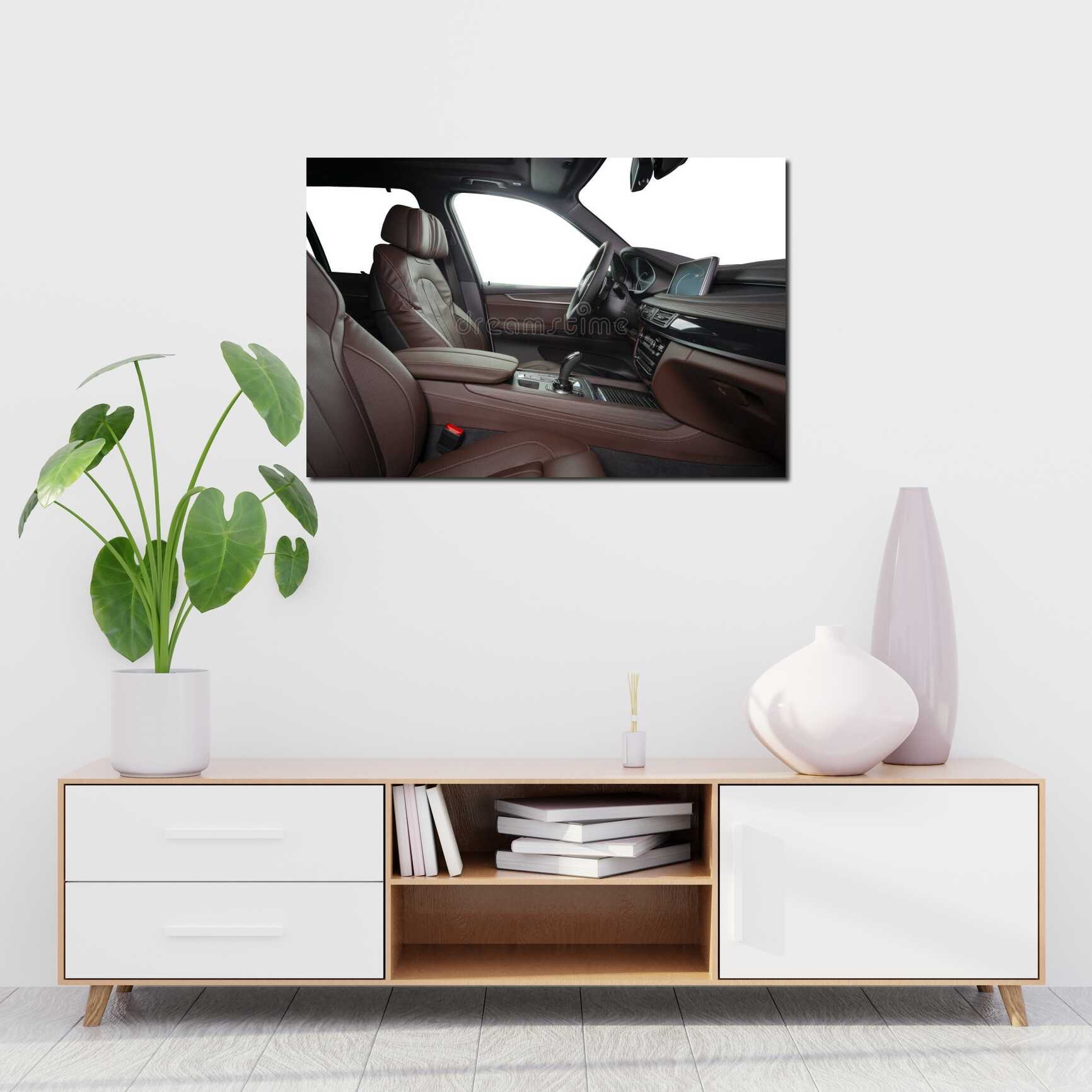 Canvas above sofa for size context