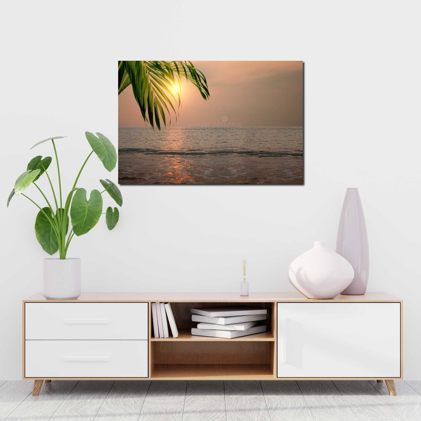 Canvas above sofa for size context