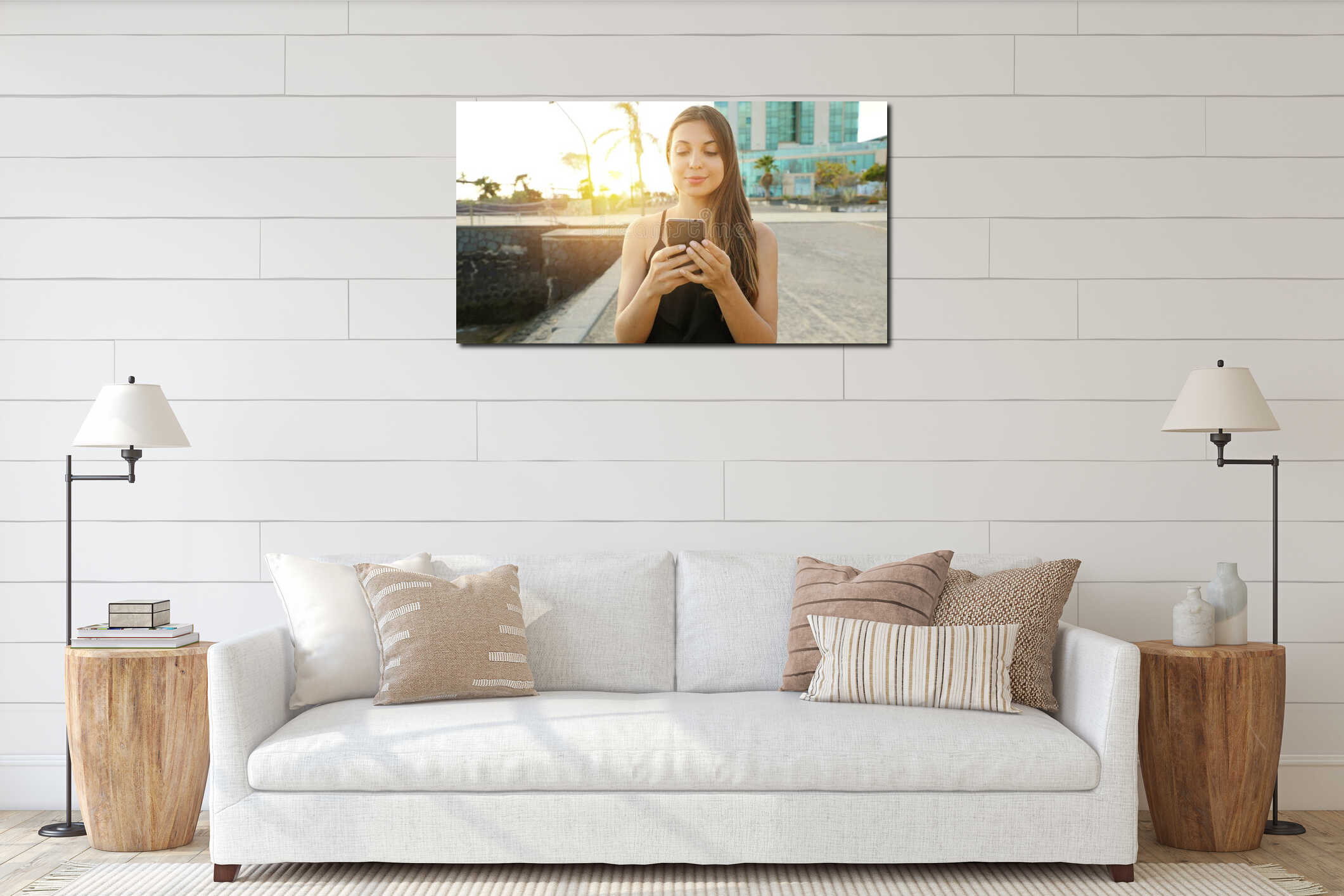 Canvas above sideboard for size context