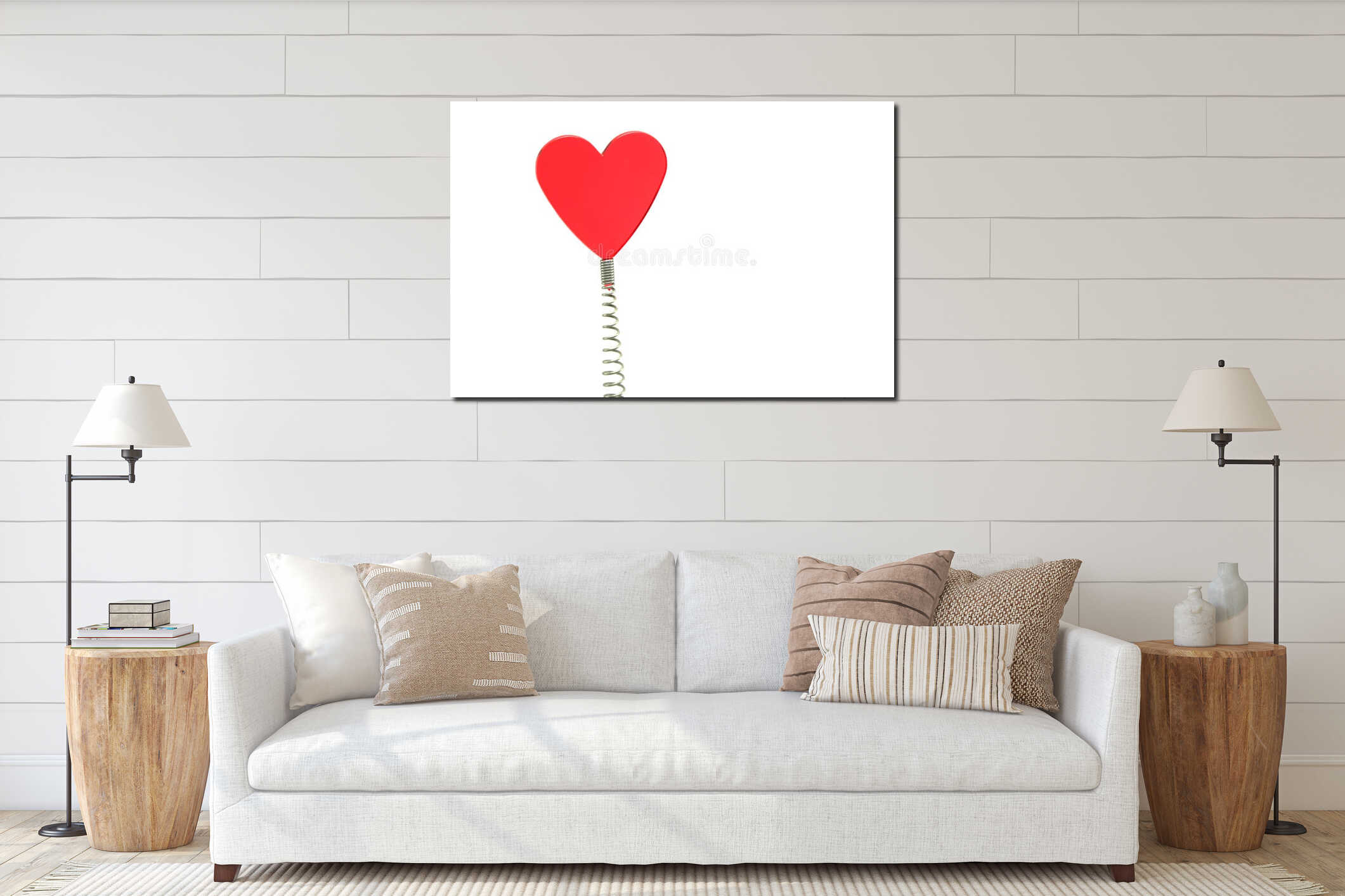 Red Glass Heart on Spring interior mockup