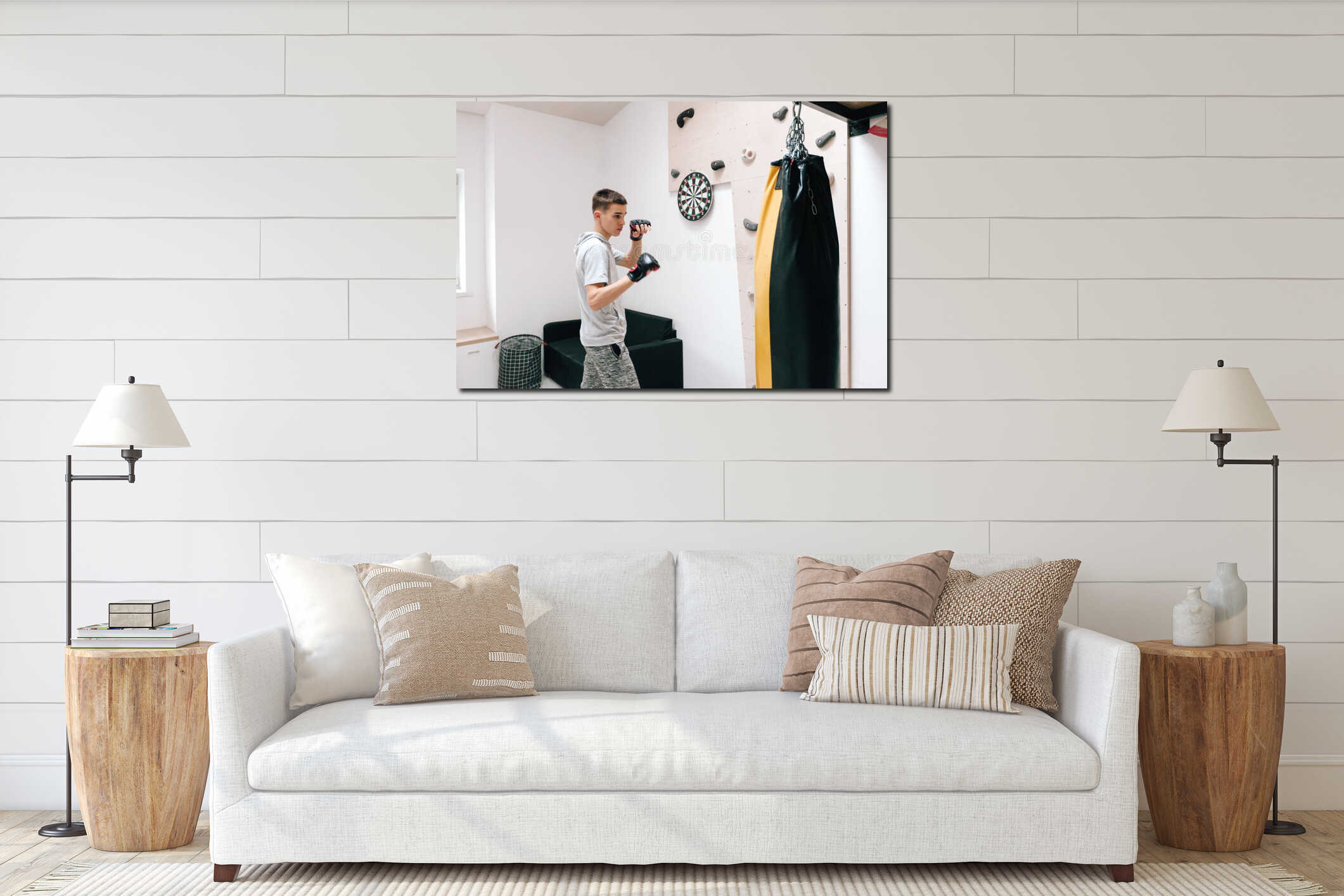 Canvas above sideboard for size context