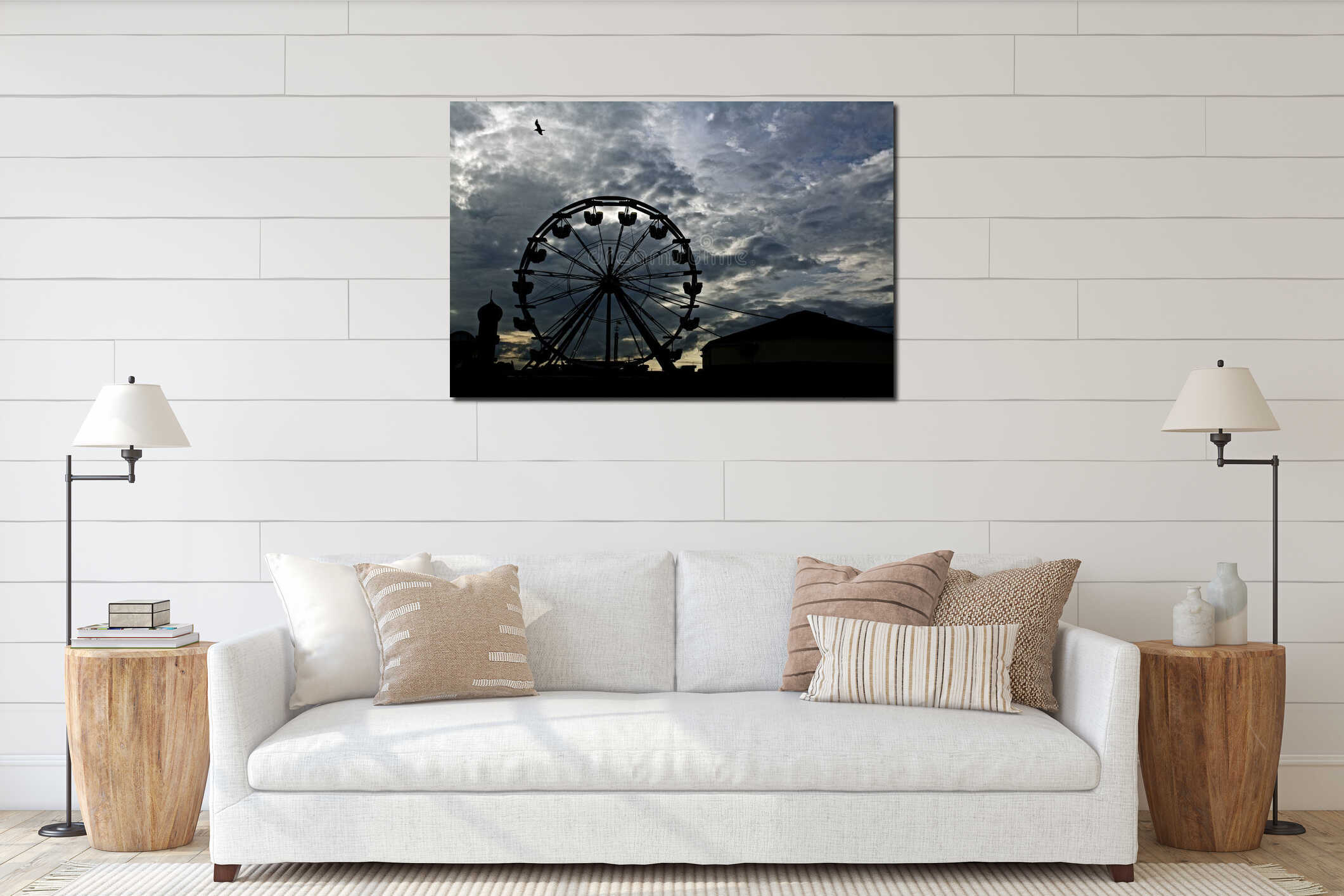 On the Pier at Old Orchard Beach, Maine. interior mockup