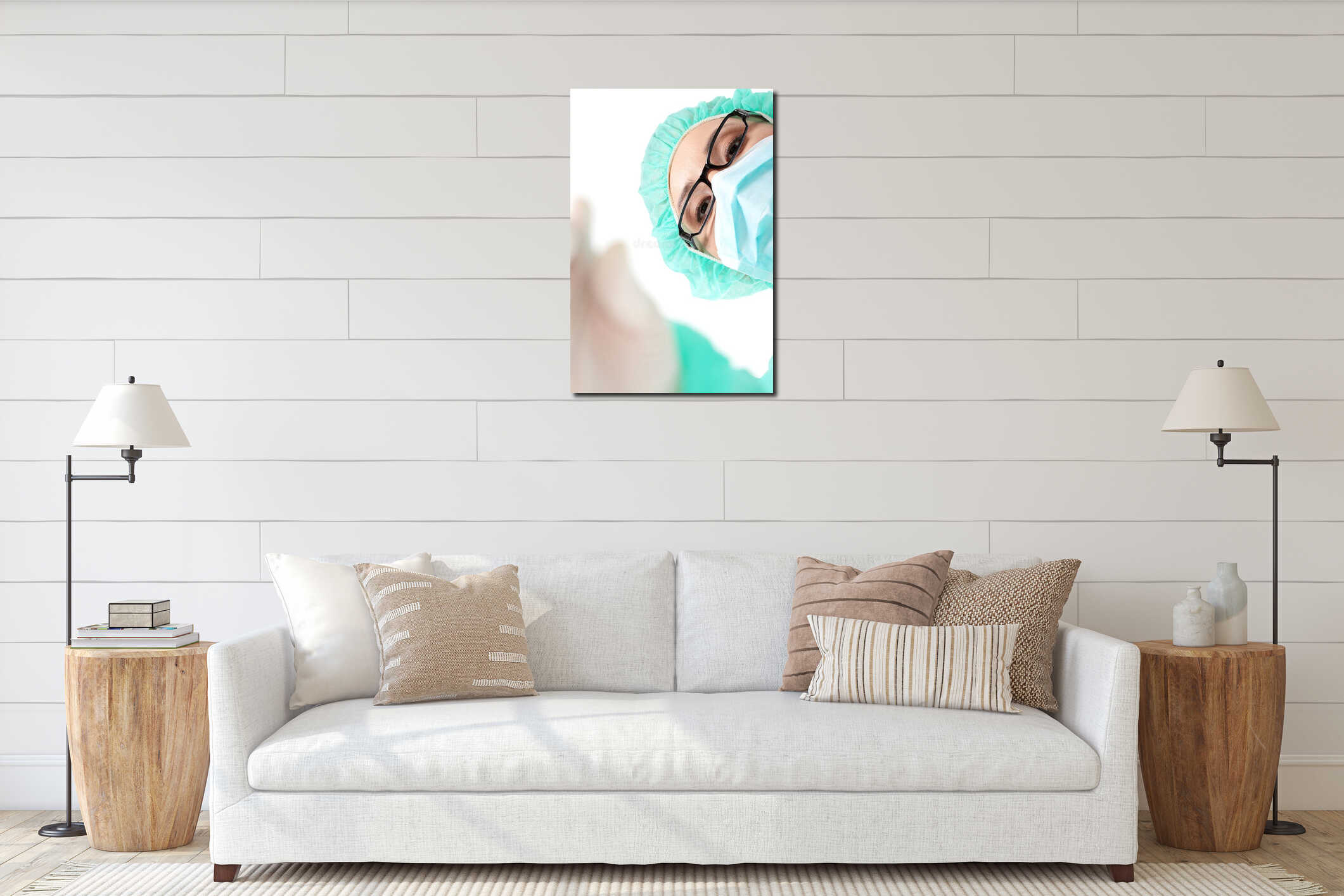 Canvas above sideboard for size context