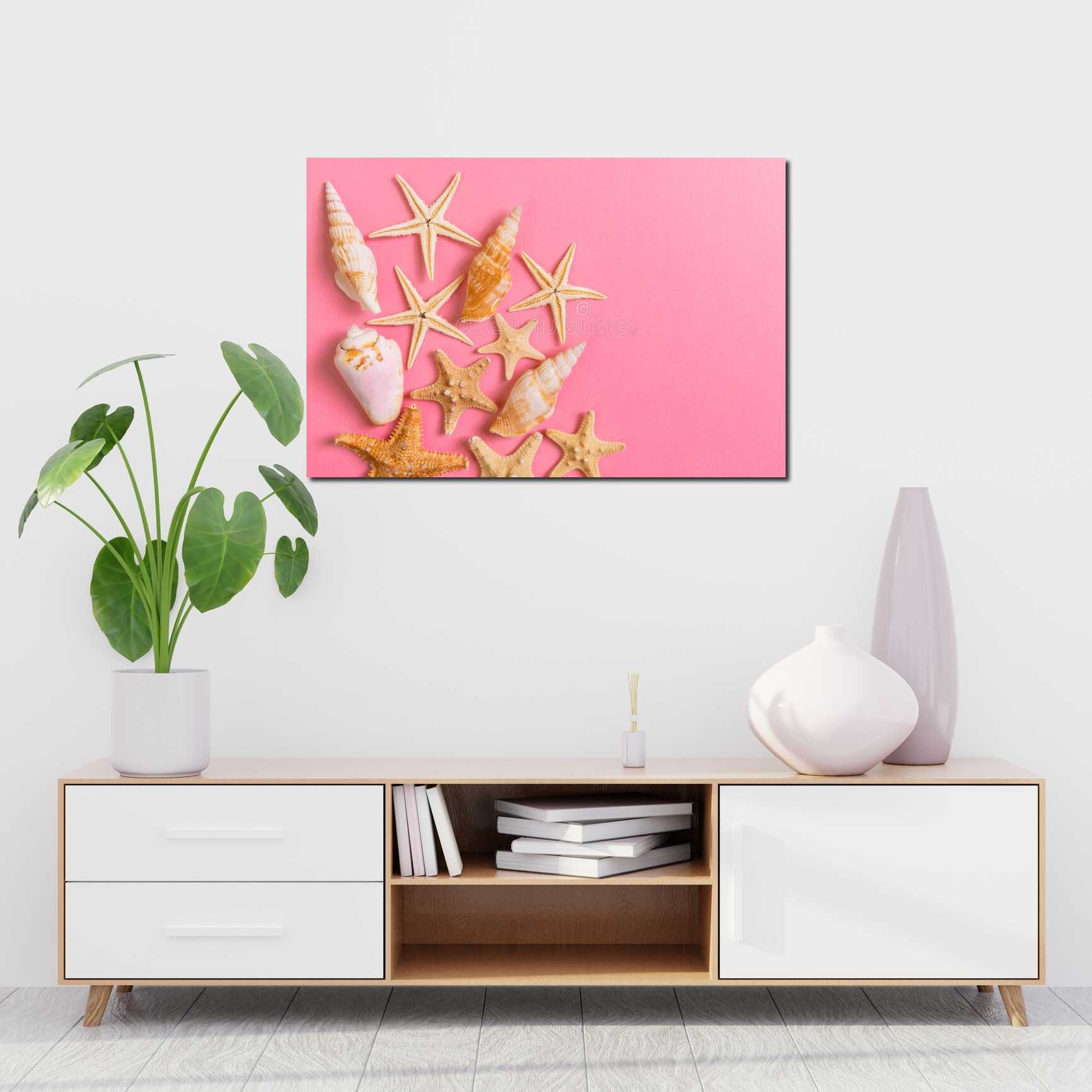 Canvas above sofa for size context