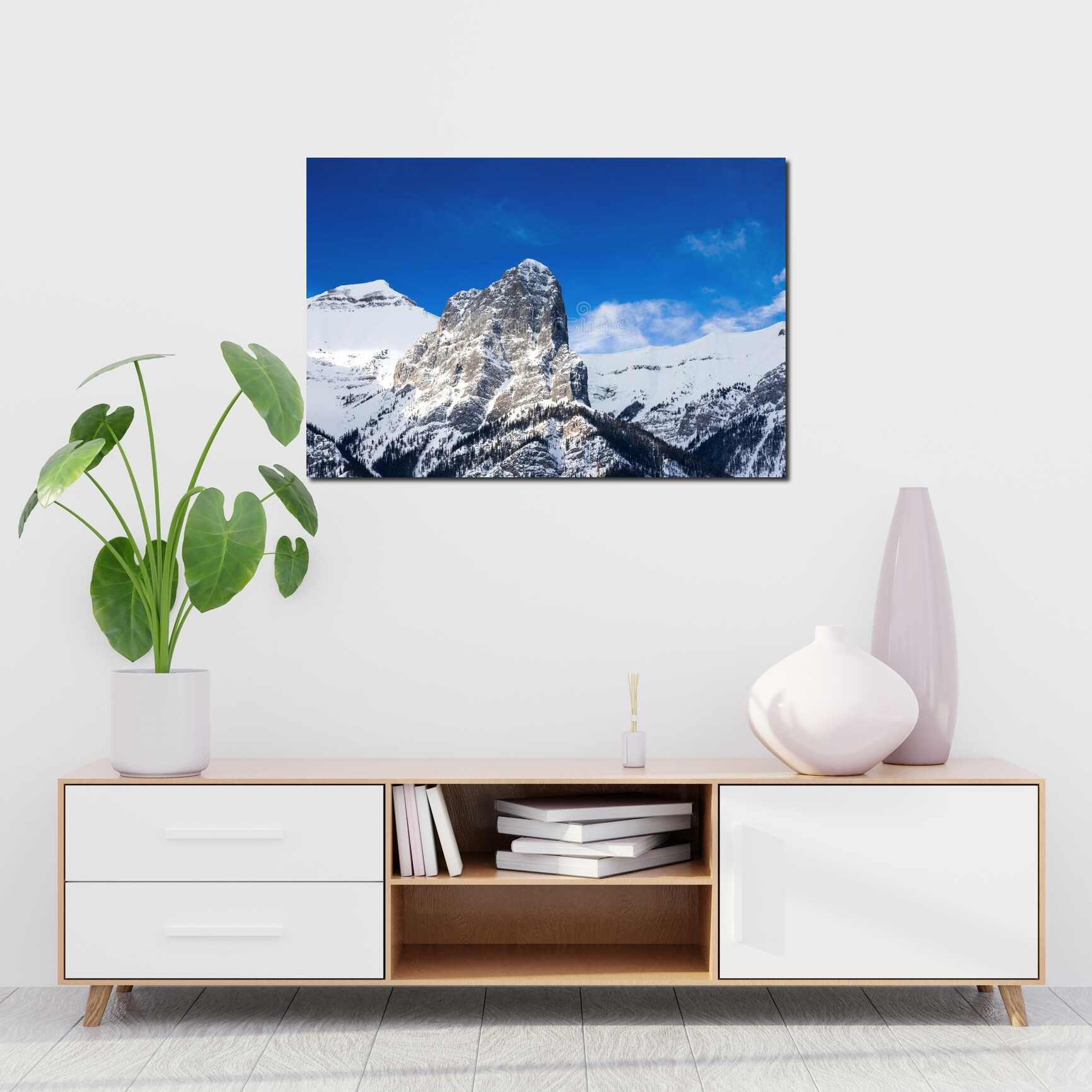 Canvas above sofa for size context