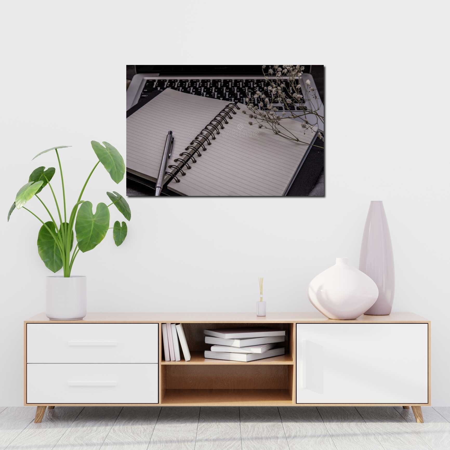 Canvas above sofa for size context