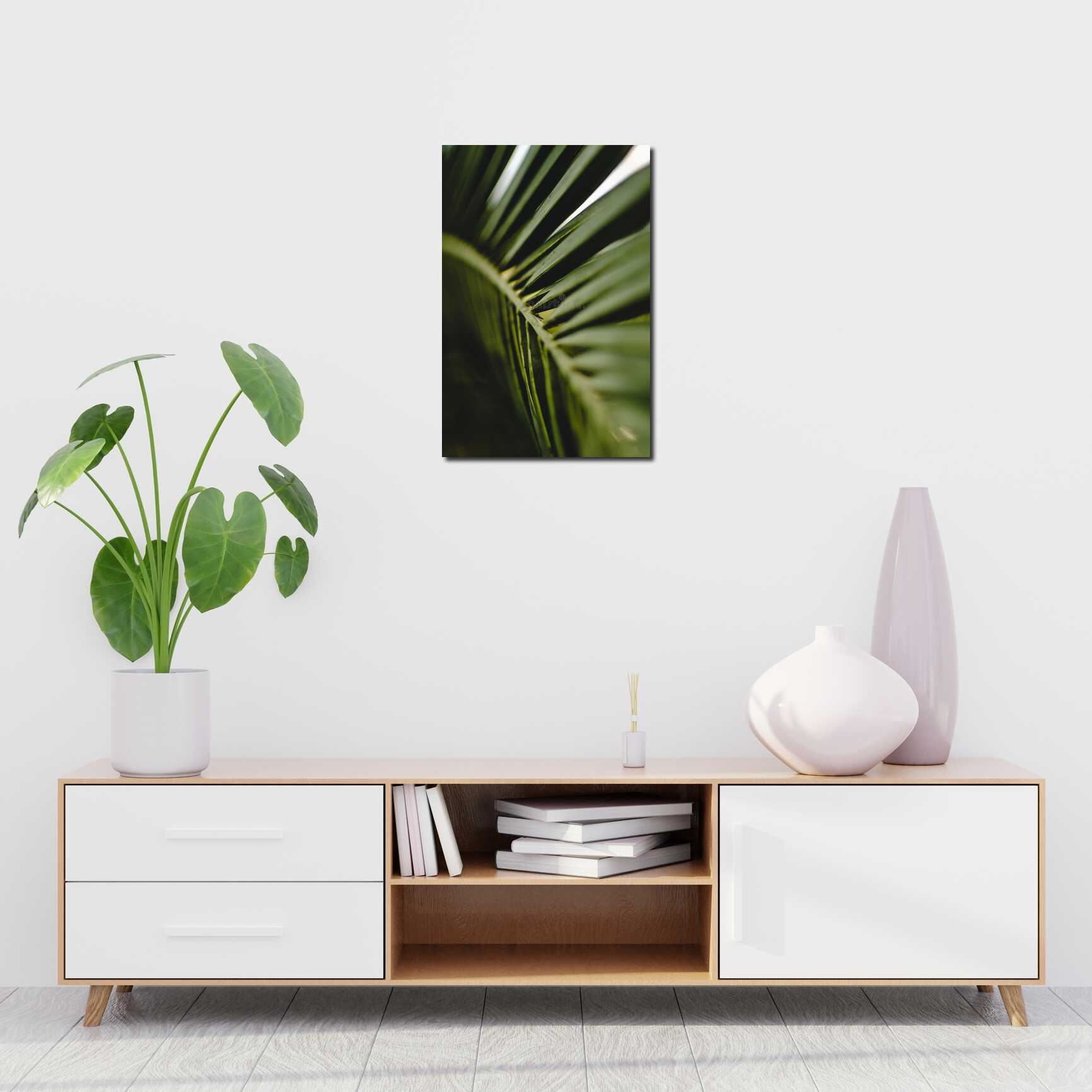 Canvas above sofa for size context