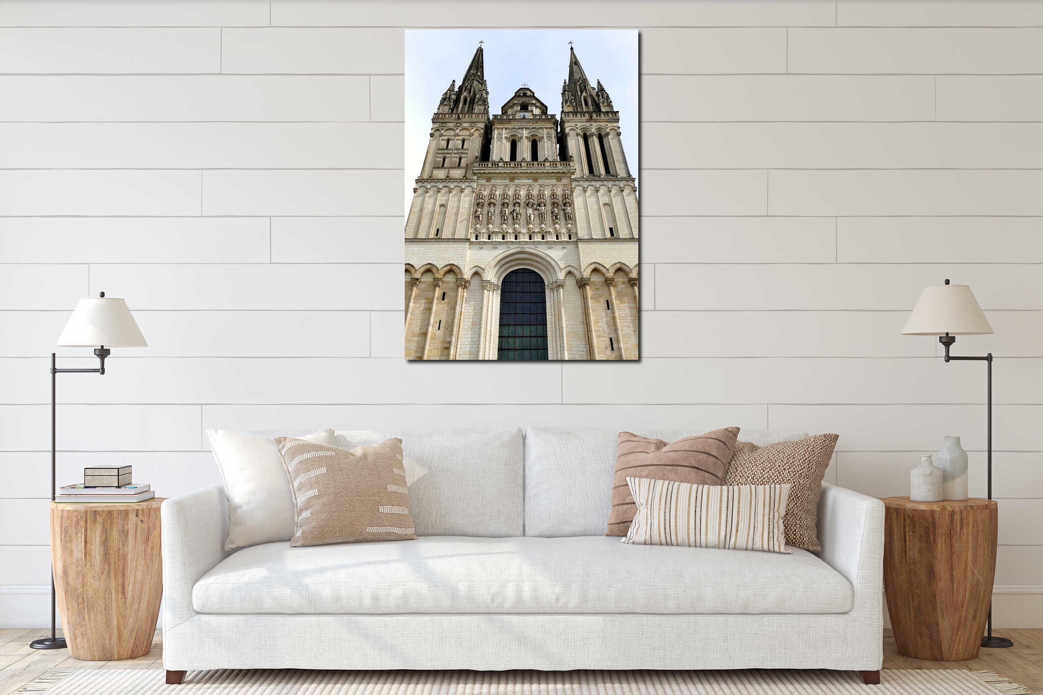 Facade of the Saint-Maurice cathedral in Angers interior mockup