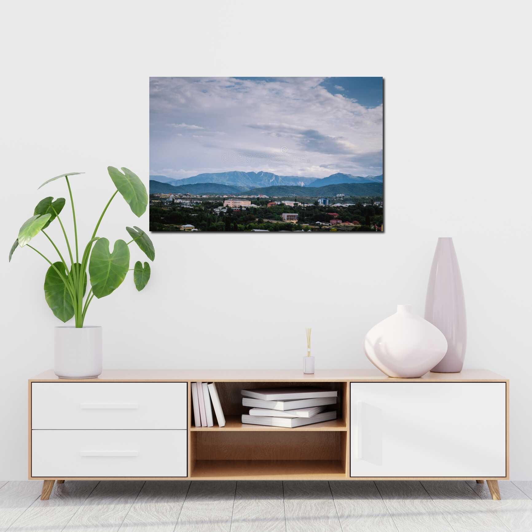 Canvas above sofa for size context