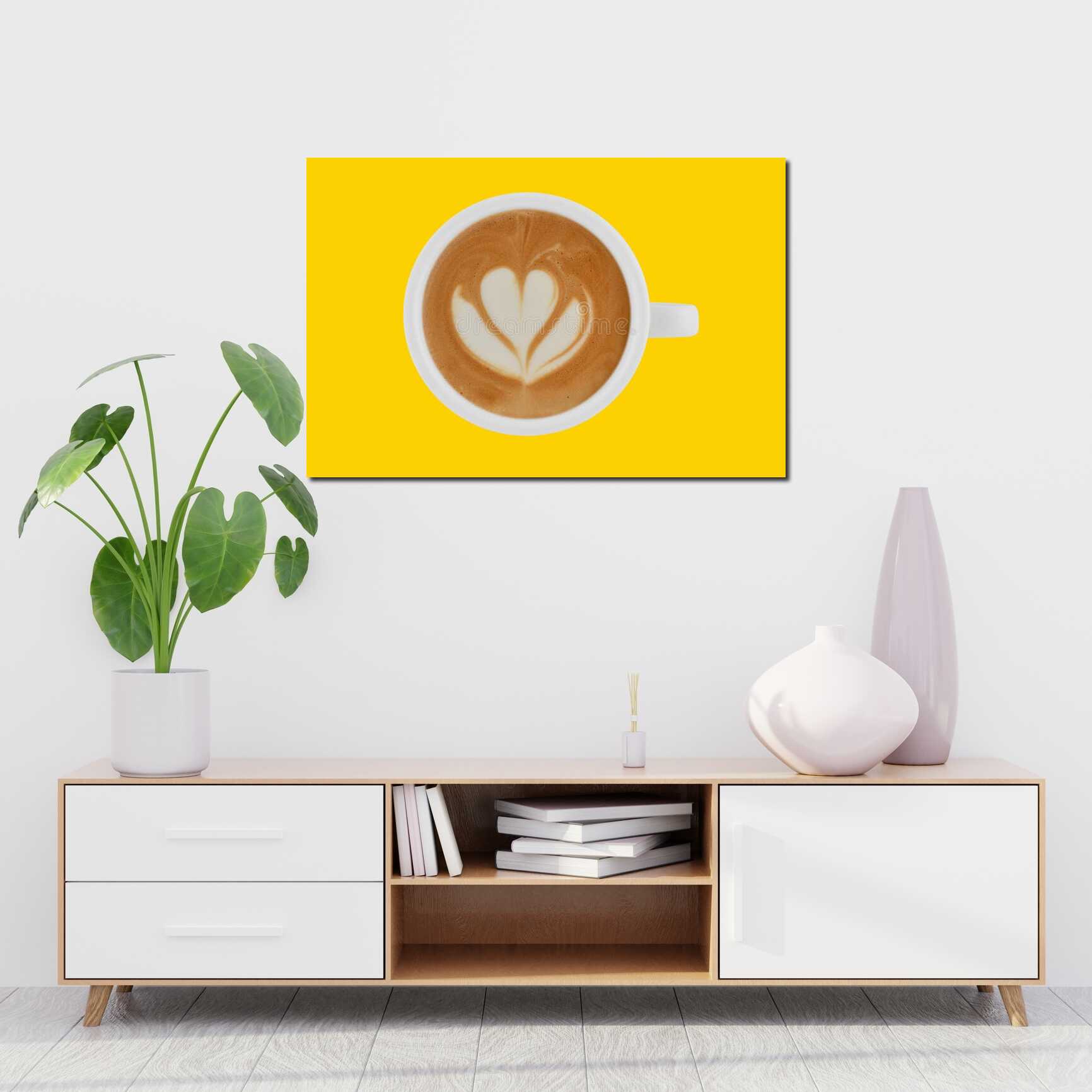 Canvas above sofa for size context