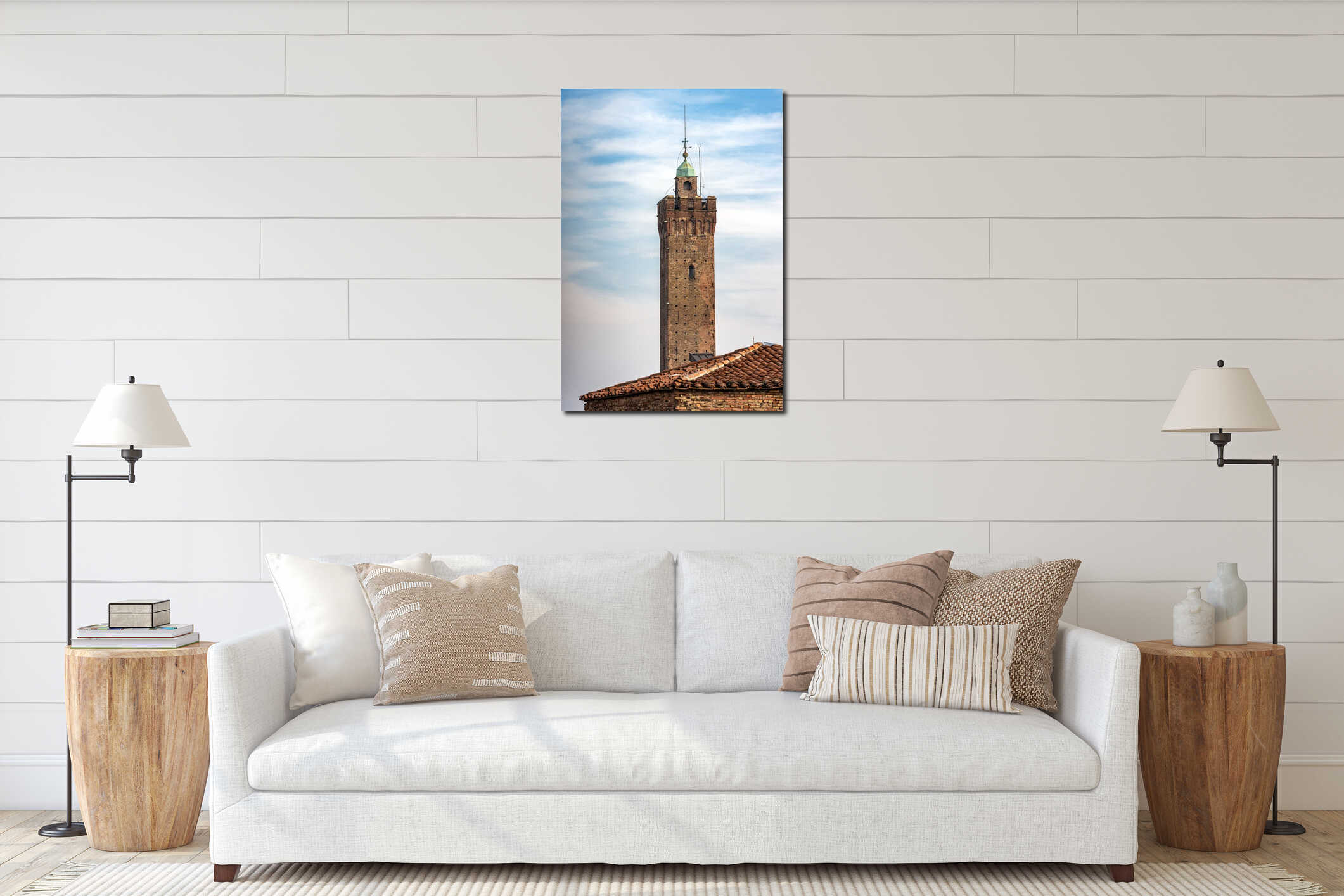 Torre degli Asinelli - Ancient tower symbol of Bologna Italy interior mockup