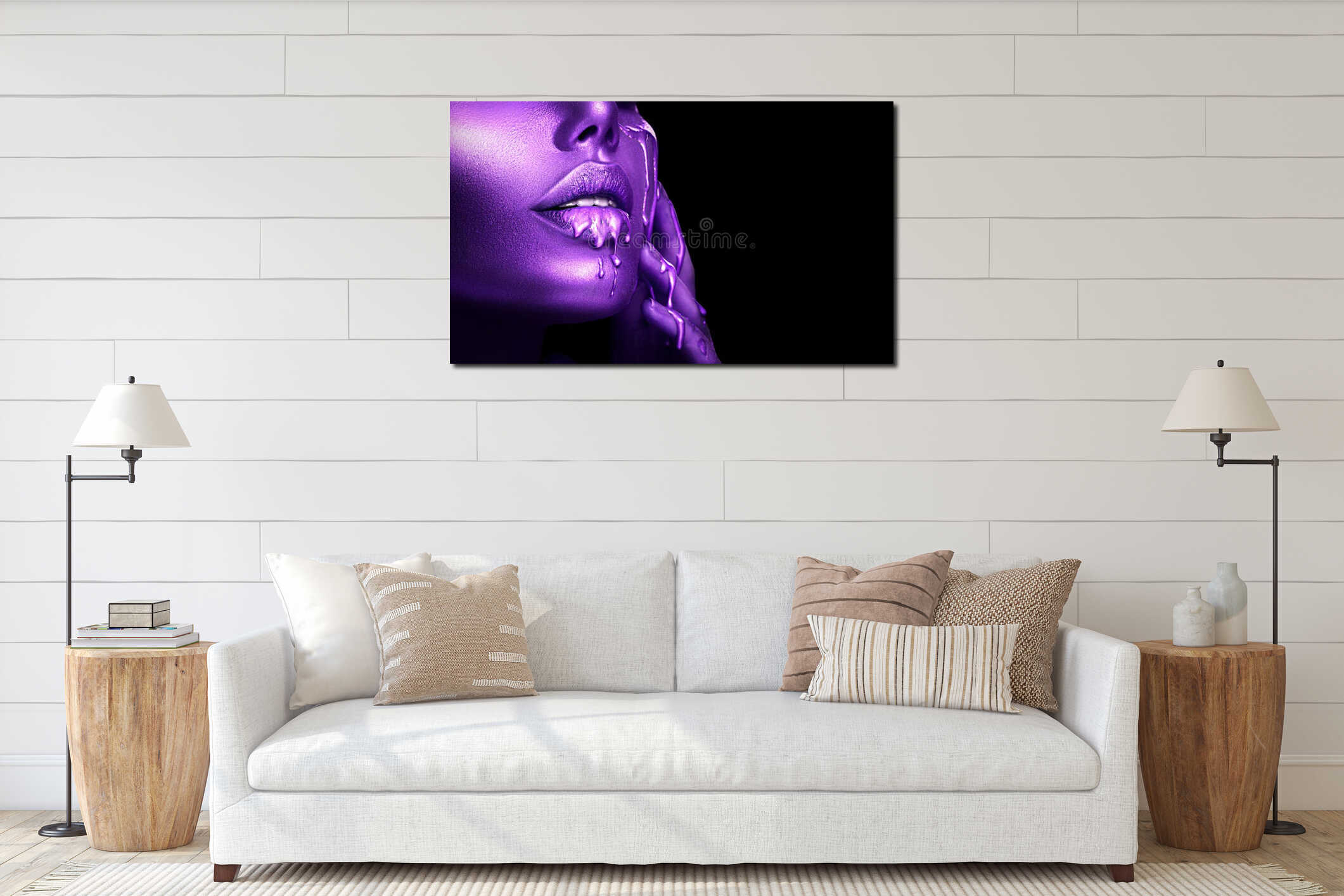 Canvas hanging interior mockup