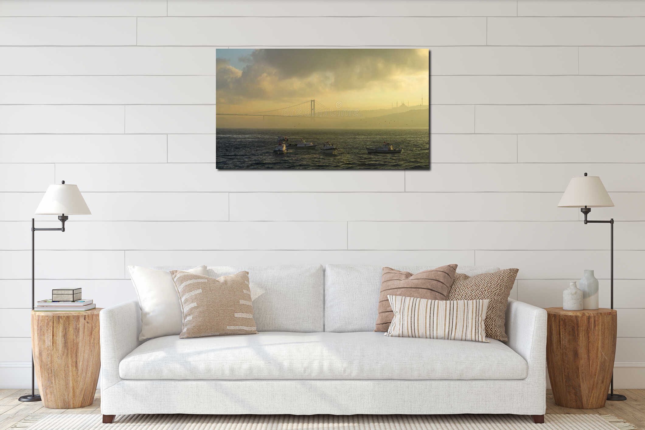 Istanbul Bosphorus Landscape at Sunset interior mockup