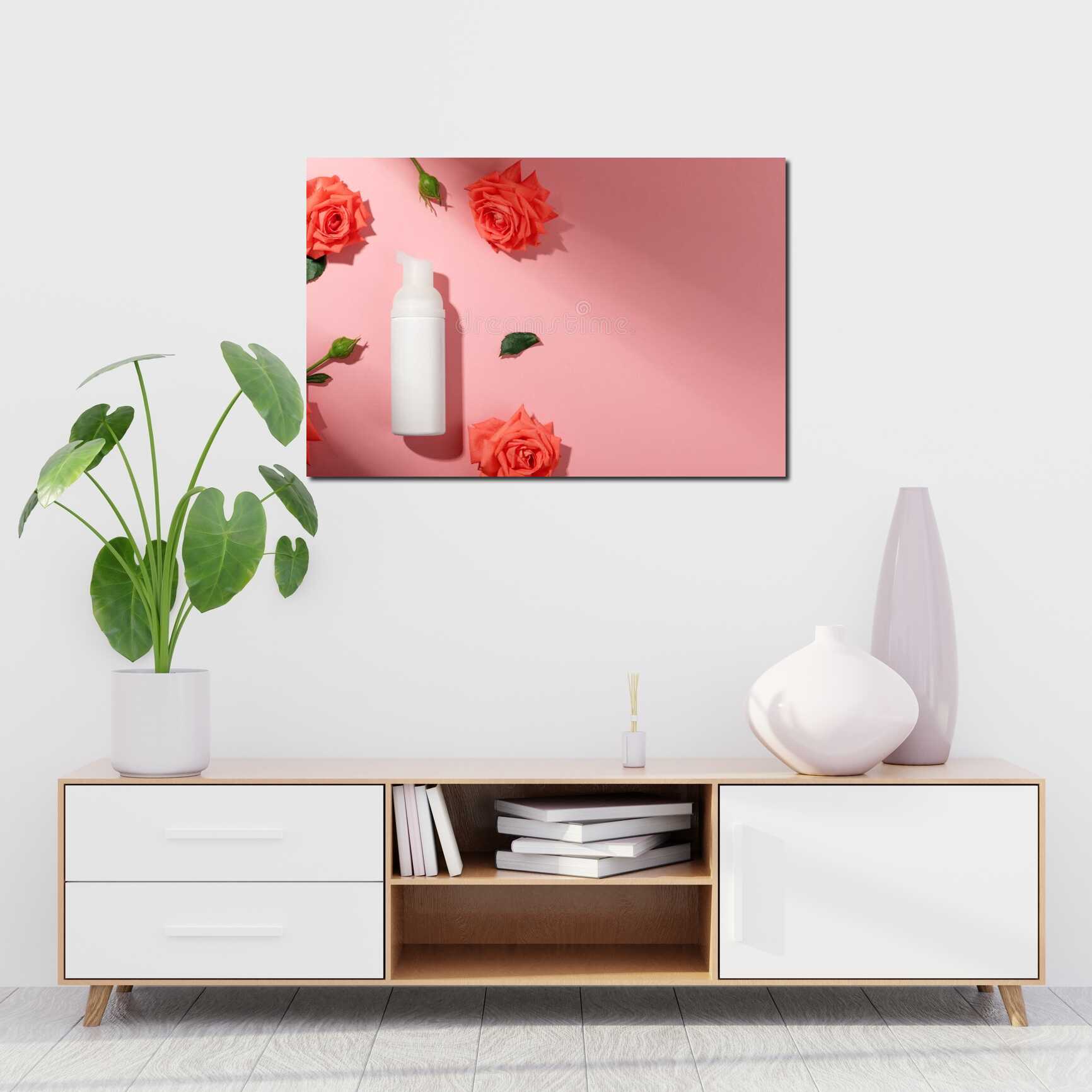 Canvas above sofa for size context