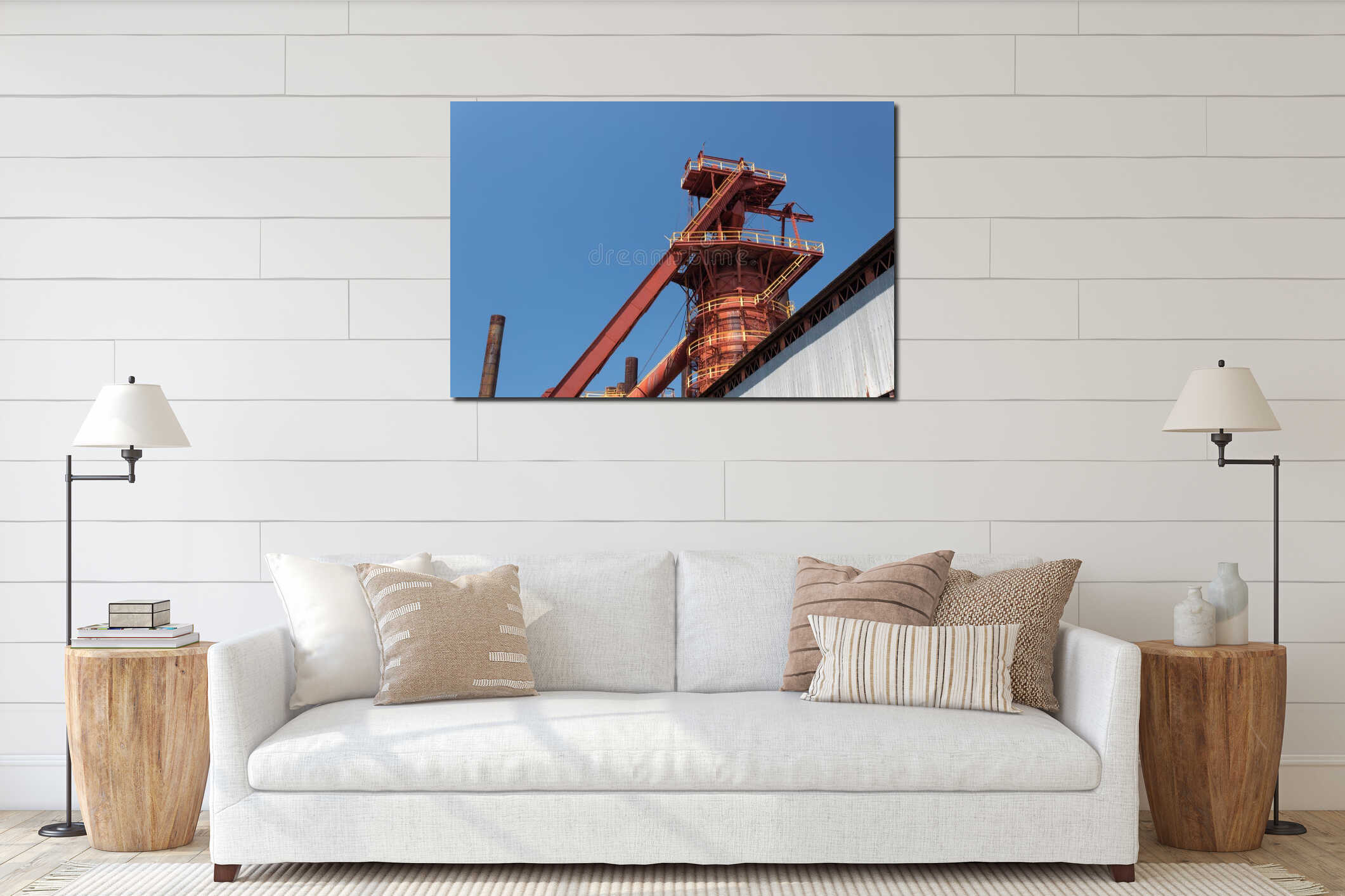 Sloss Furnaces National Historic Landmark, Birmingham Alabama USA, details from industrial manufacturing complex now derelict interior mockup