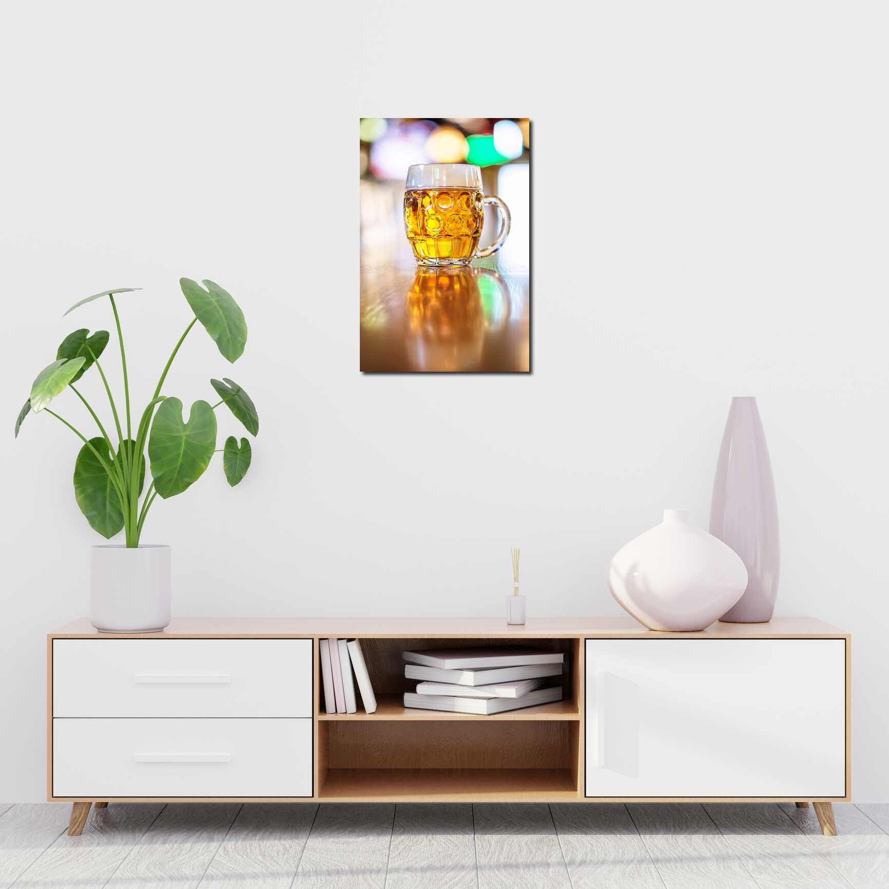 Canvas above sofa for size context