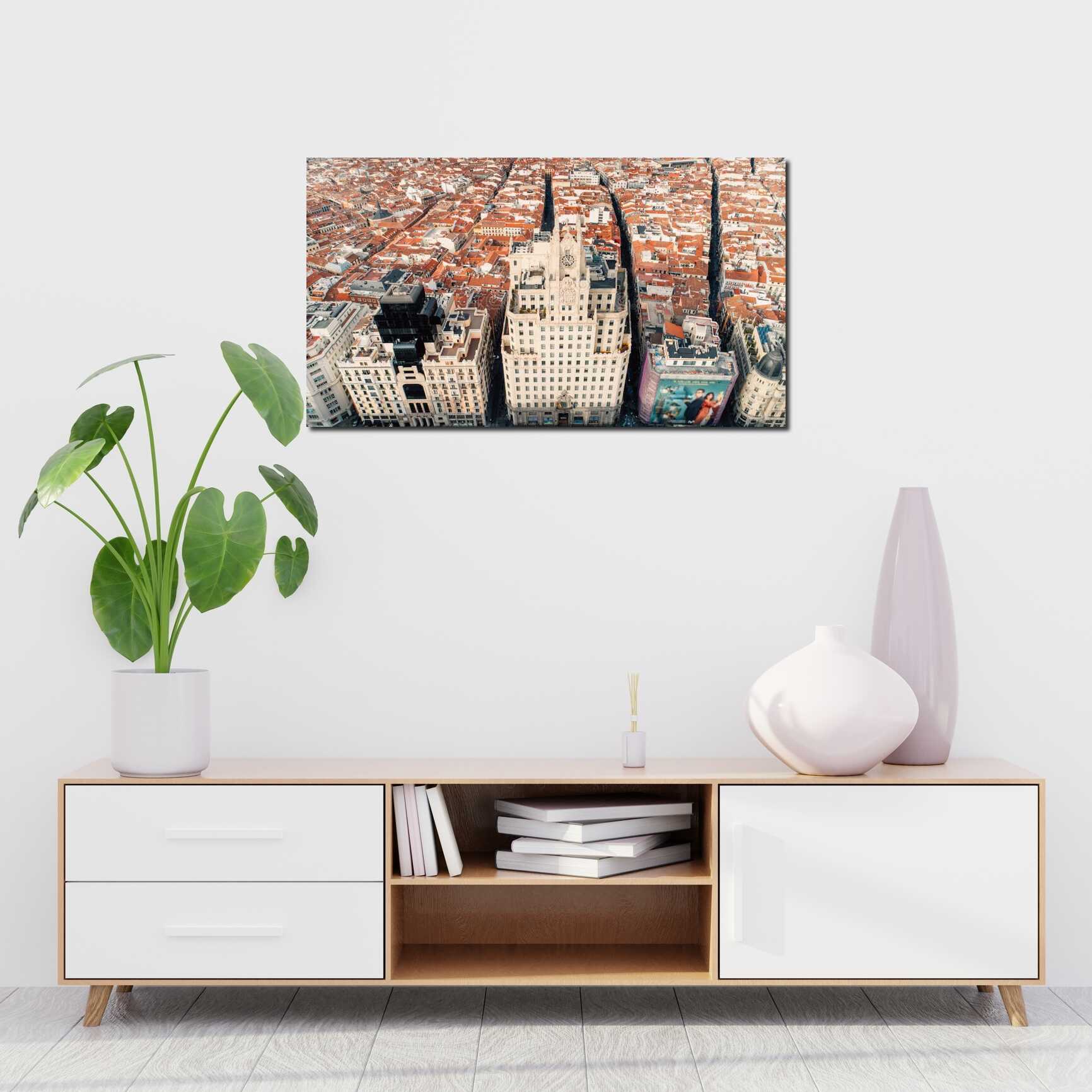 Canvas above sofa for size context