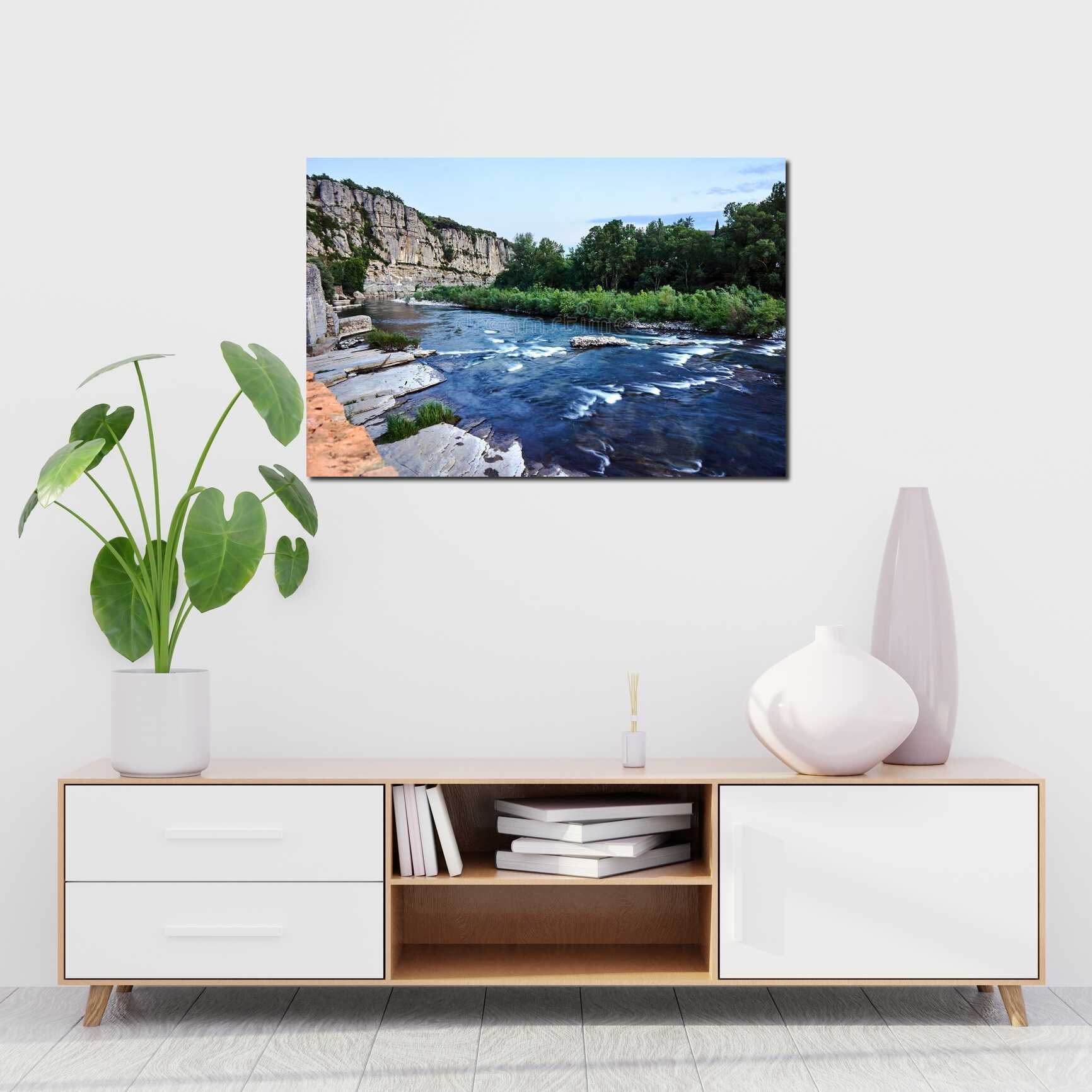 Canvas above sofa for size context