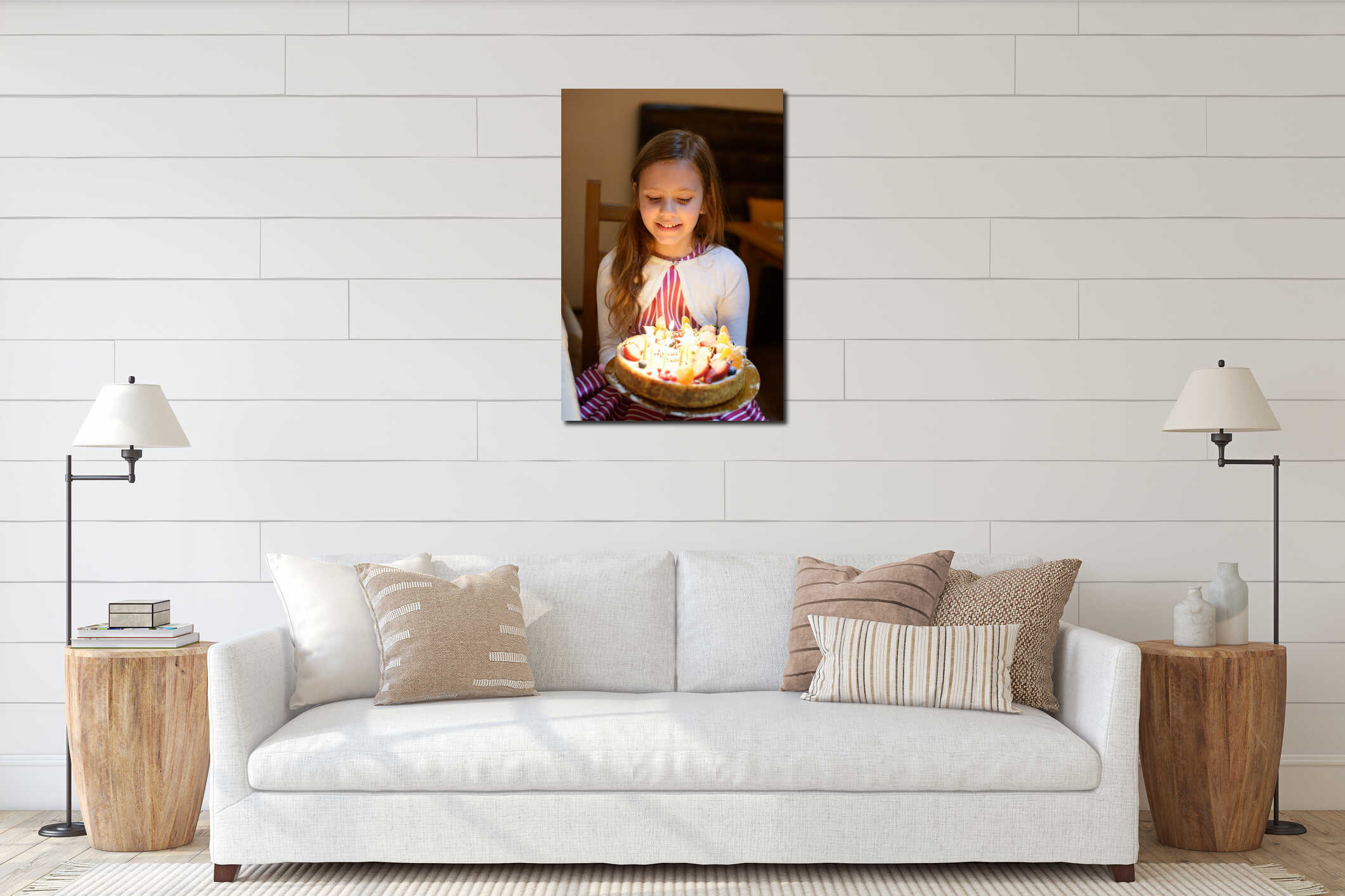 Happy birthday girl interior mockup