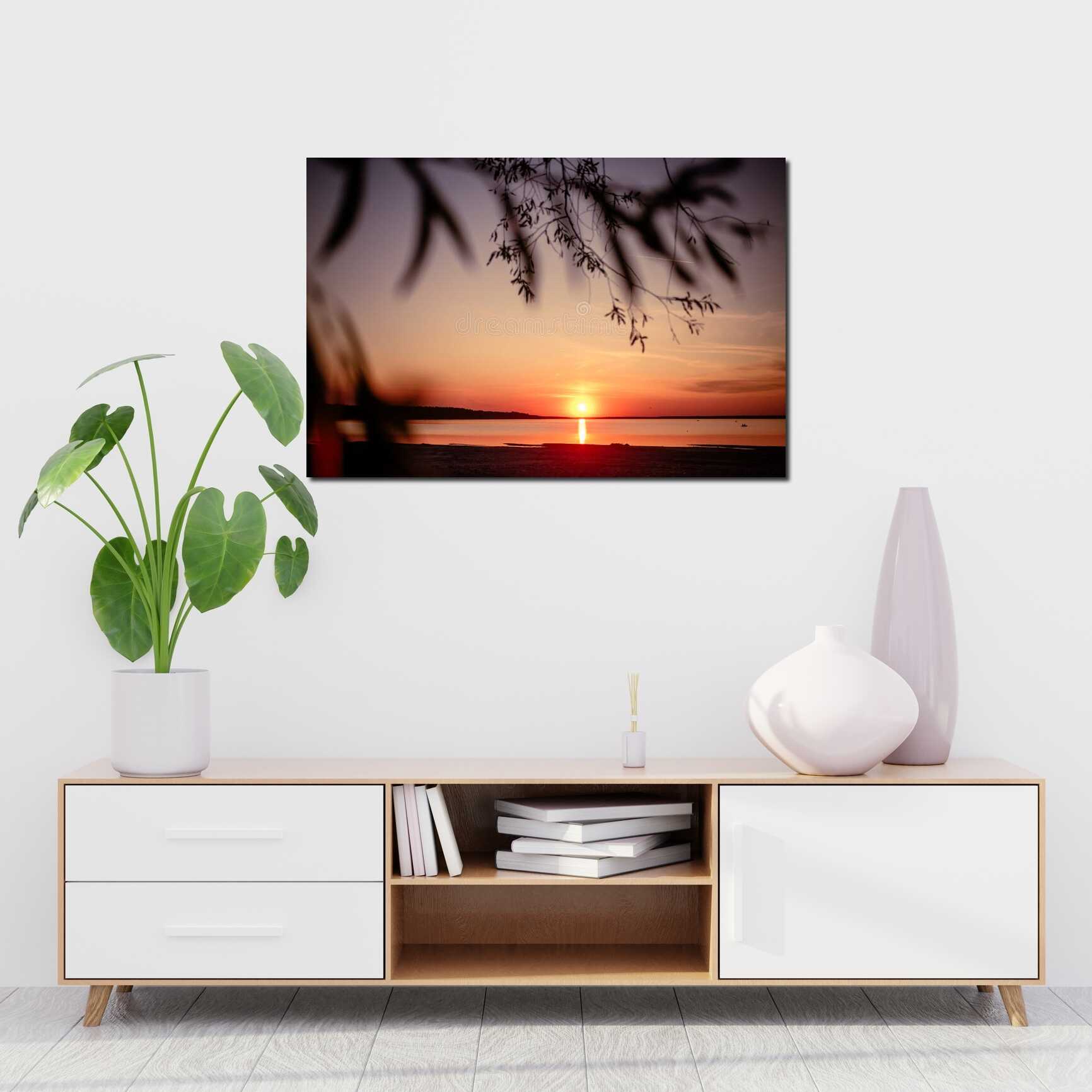 Canvas above sofa for size context