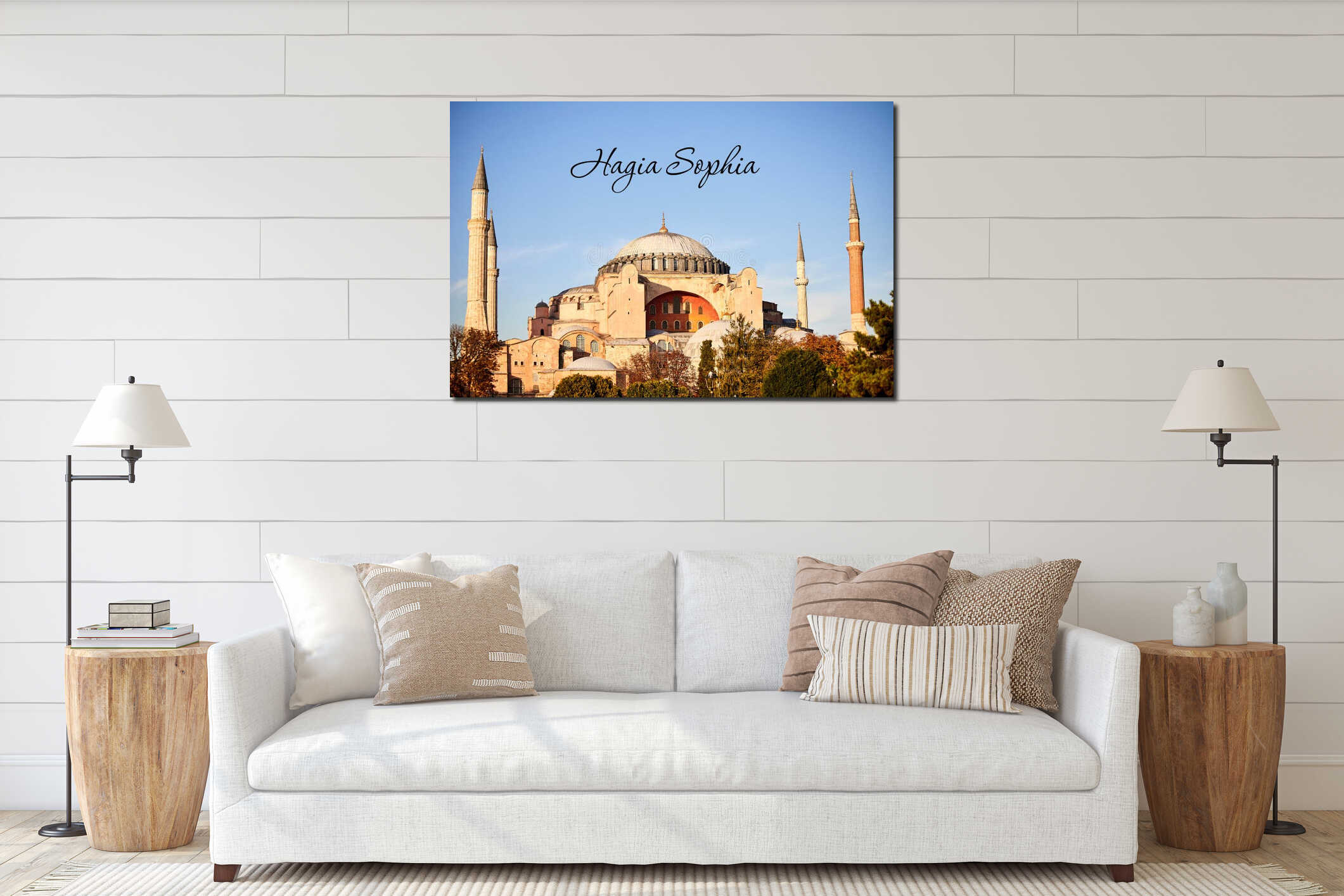Ayasofya Museum Hagia Sophia in Sultan Ahmet park in Eminonu, Istanbul, Turkey interior mockup
