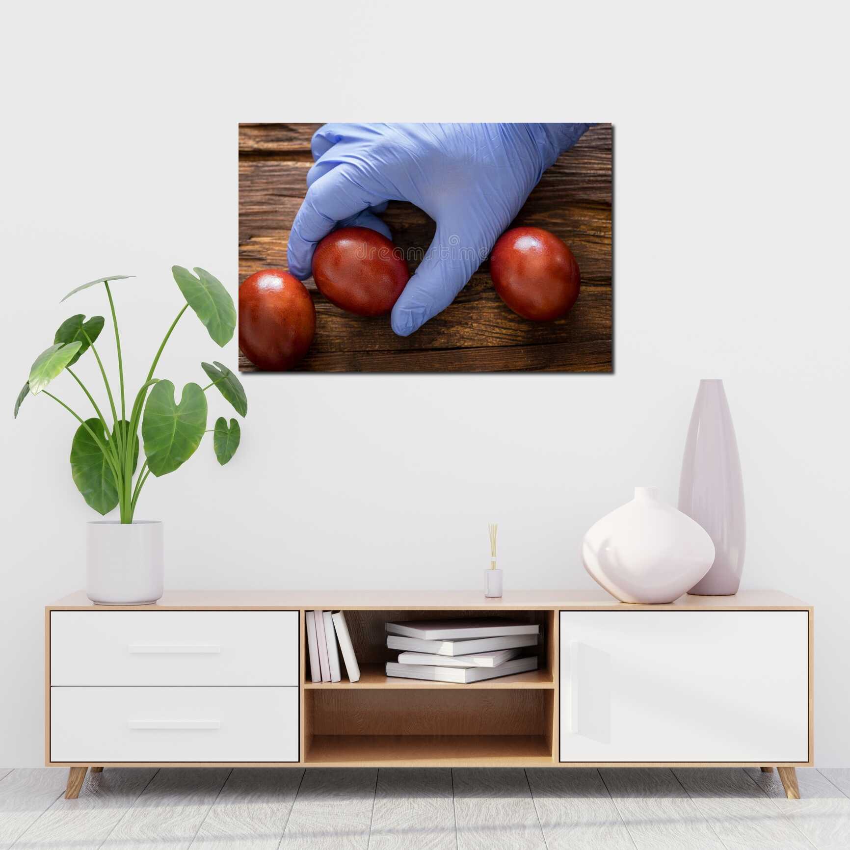 Canvas above sofa for size context