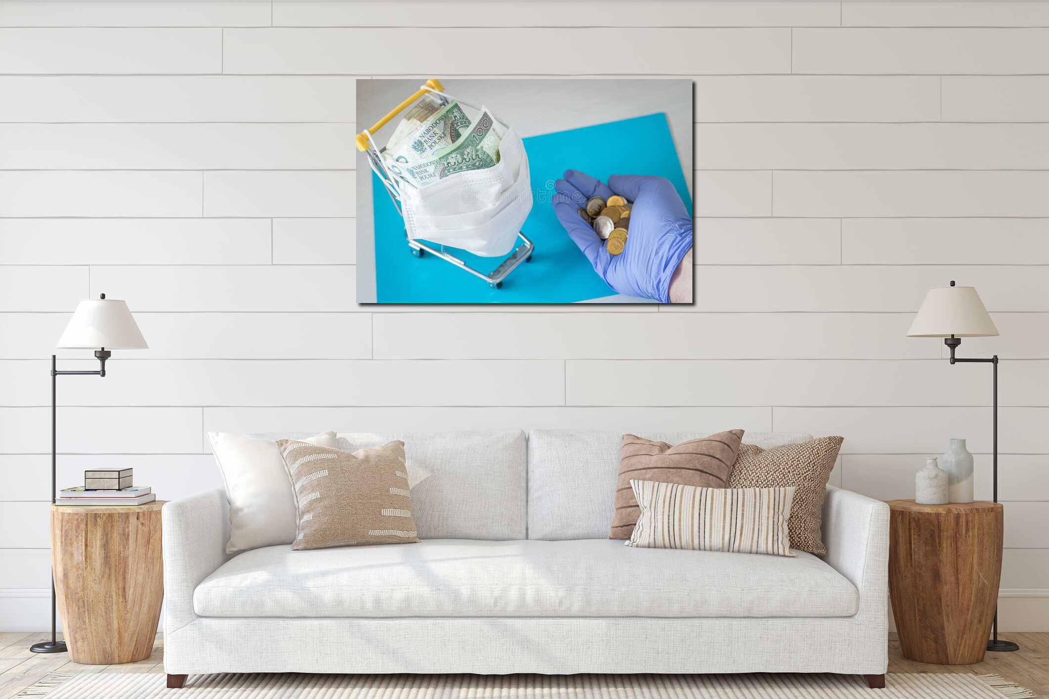 Canvas above sideboard for size context