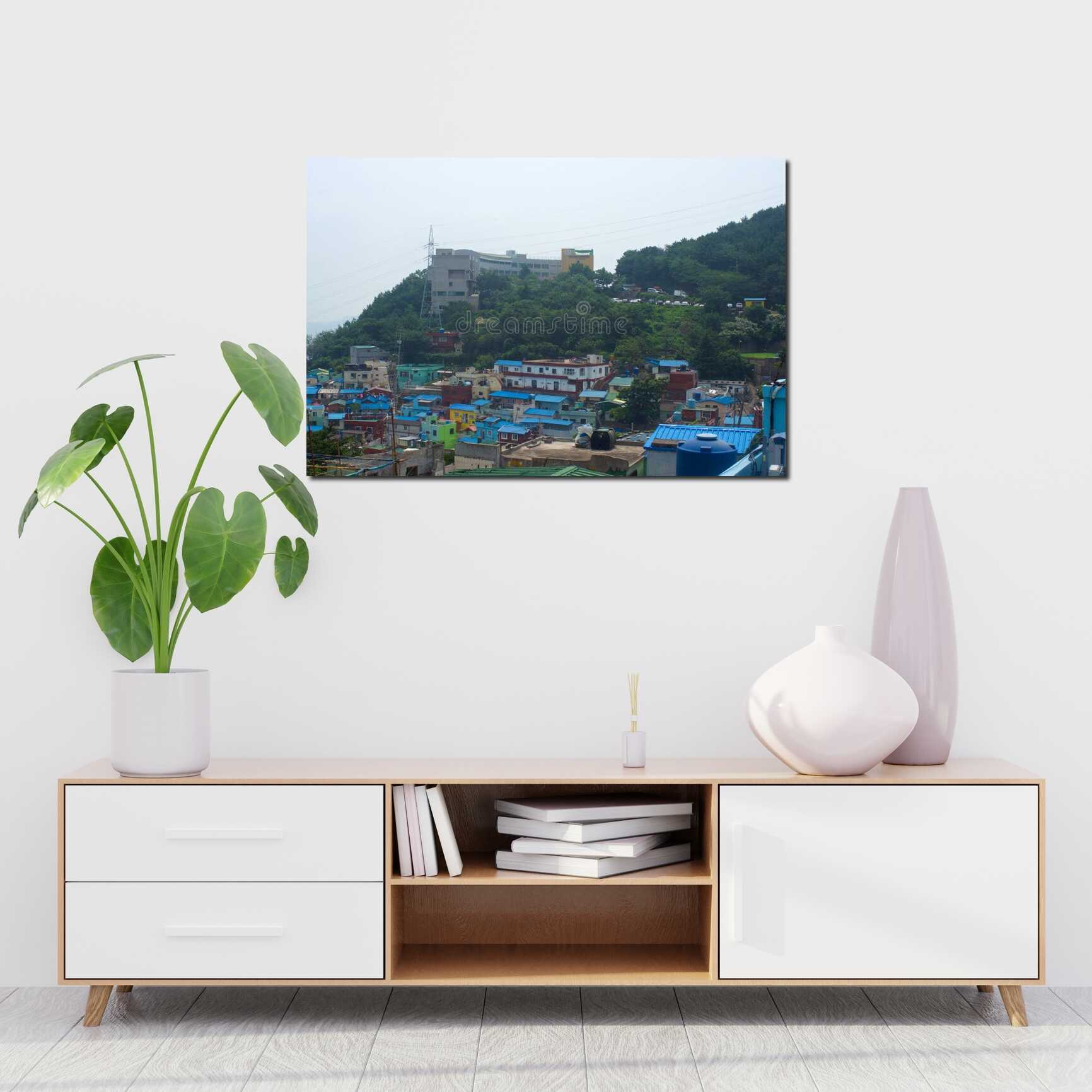 Canvas above sofa for size context