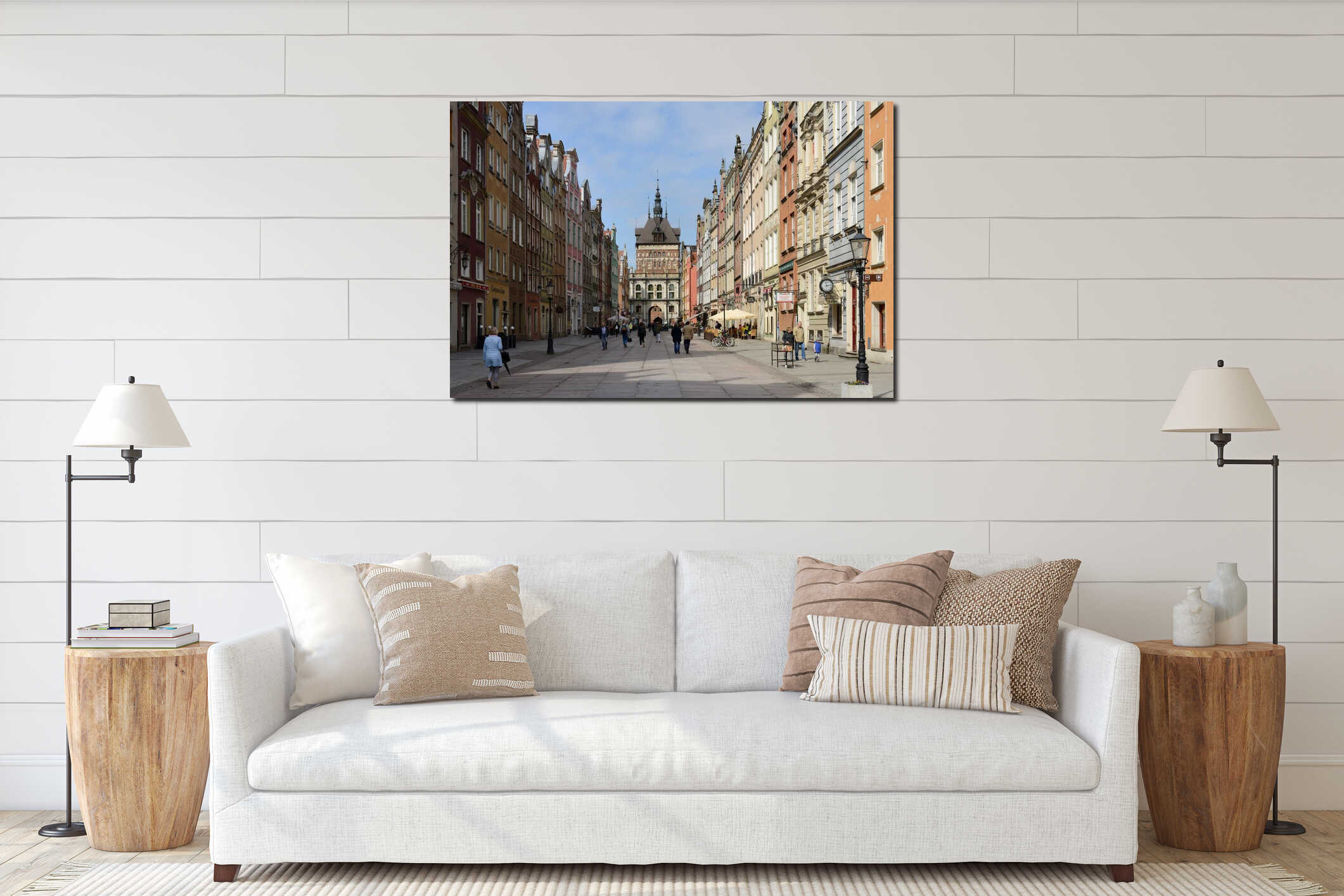 Long Lane and Golden Gate, Gdansk Old Town, Poland. interior mockup
