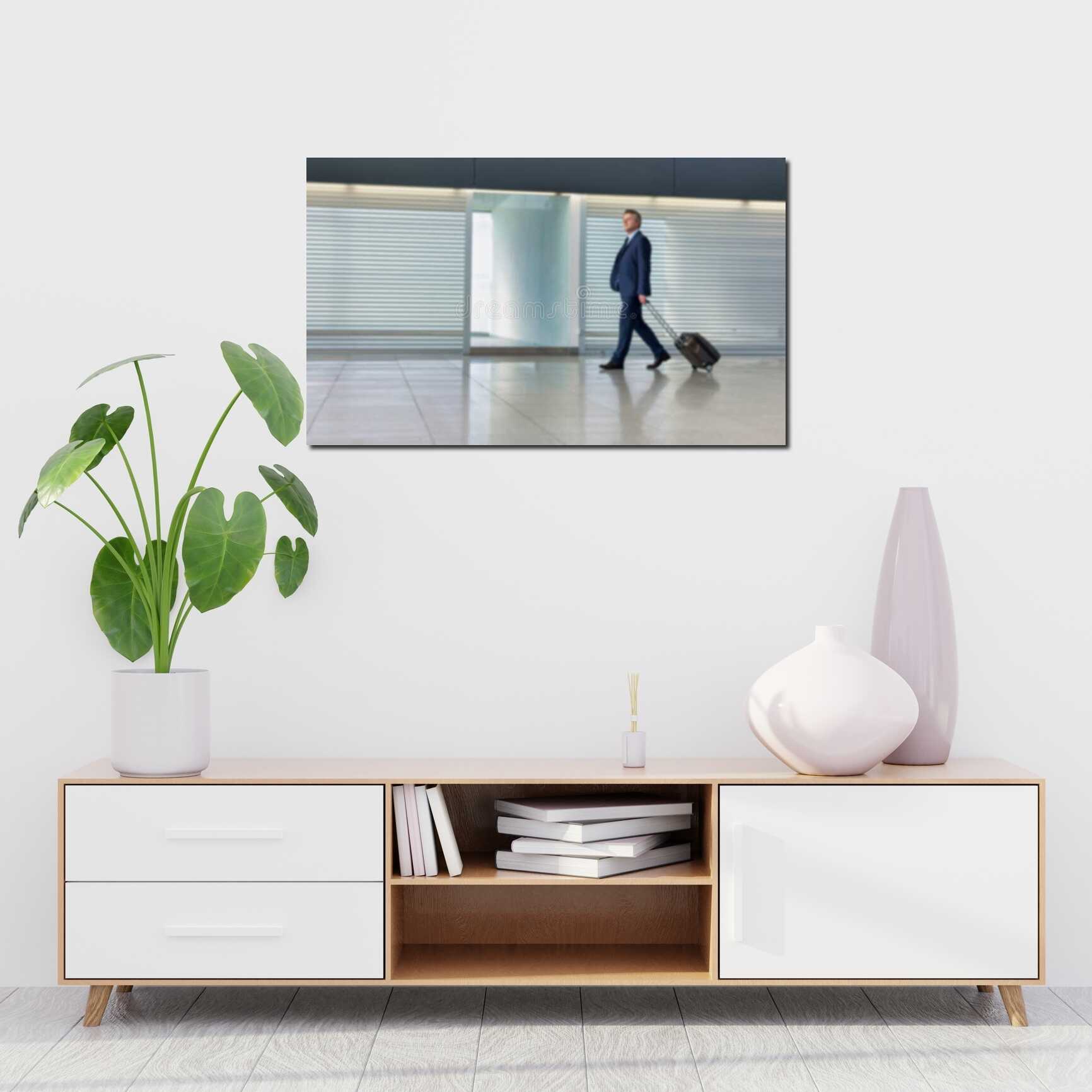 Canvas above sofa for size context