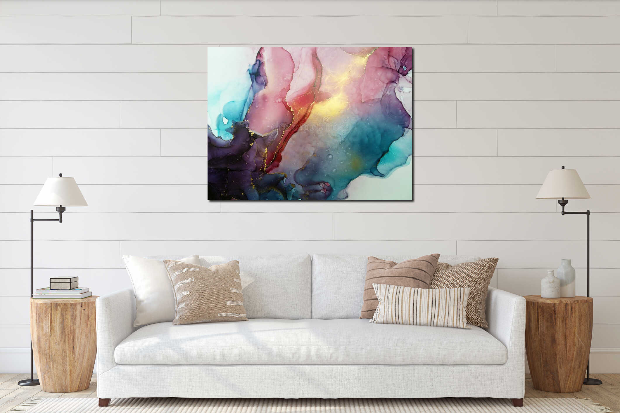 Canvas hanging interior mockup