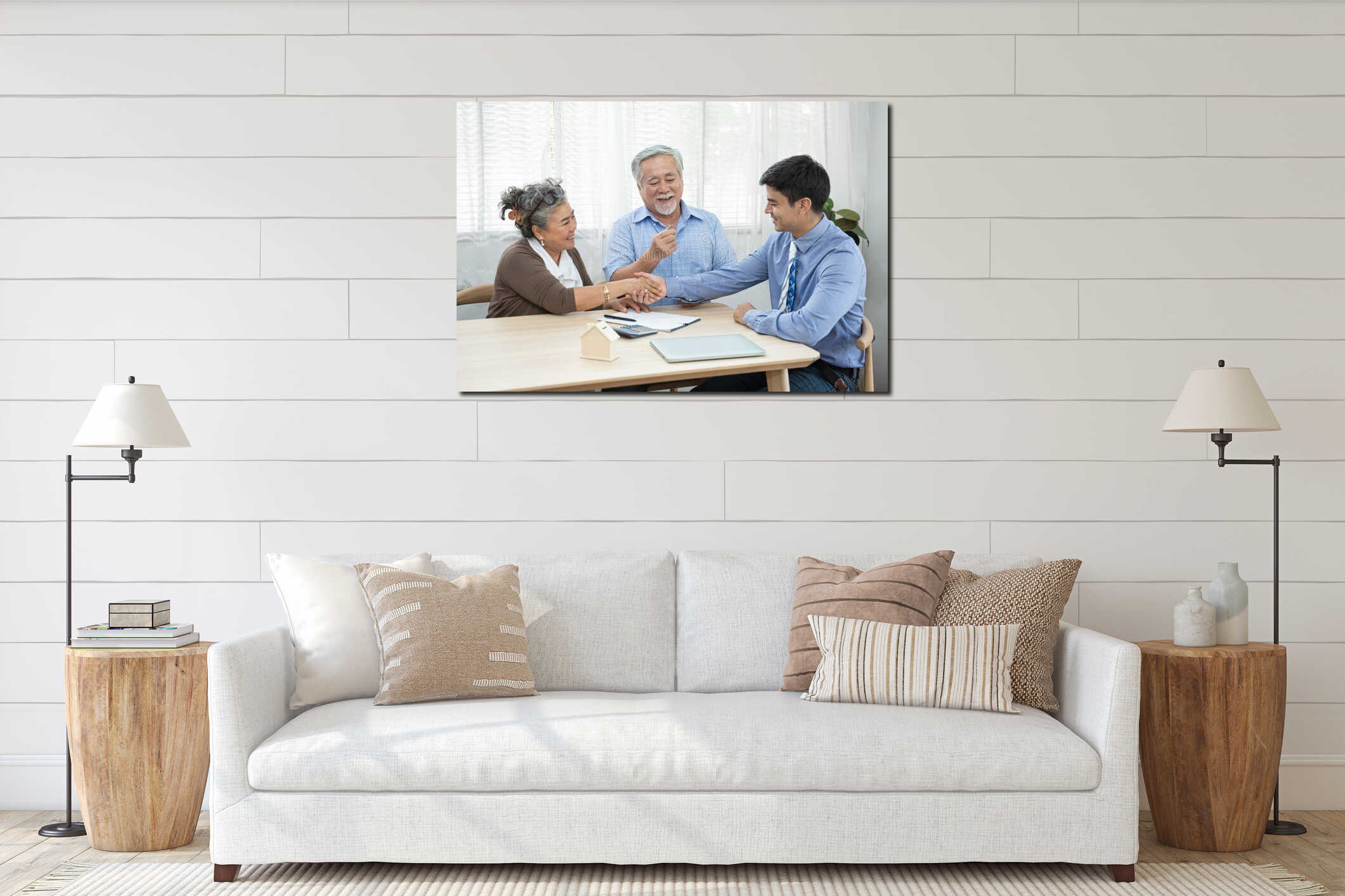 Canvas above sideboard for size context