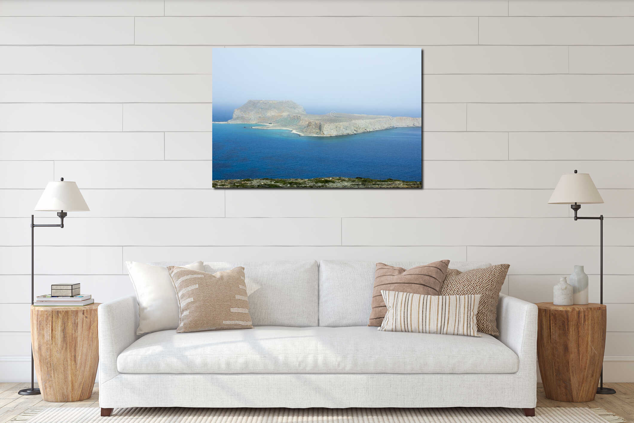 Balos lagoon, Crete, Greece interior mockup