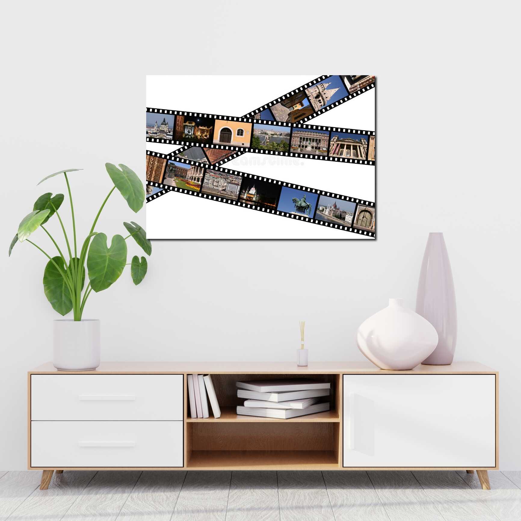 Canvas above sofa for size context