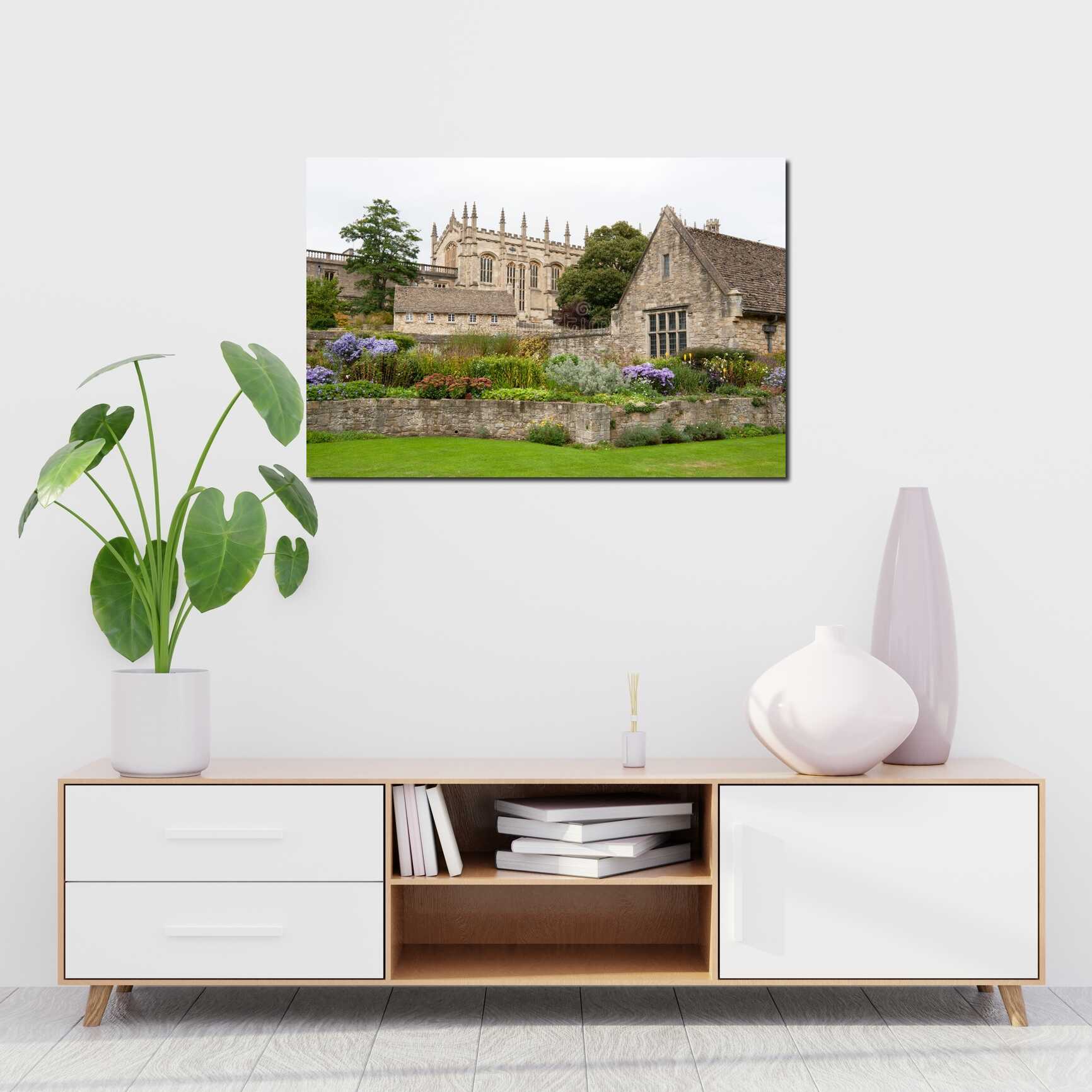 Canvas above sofa for size context