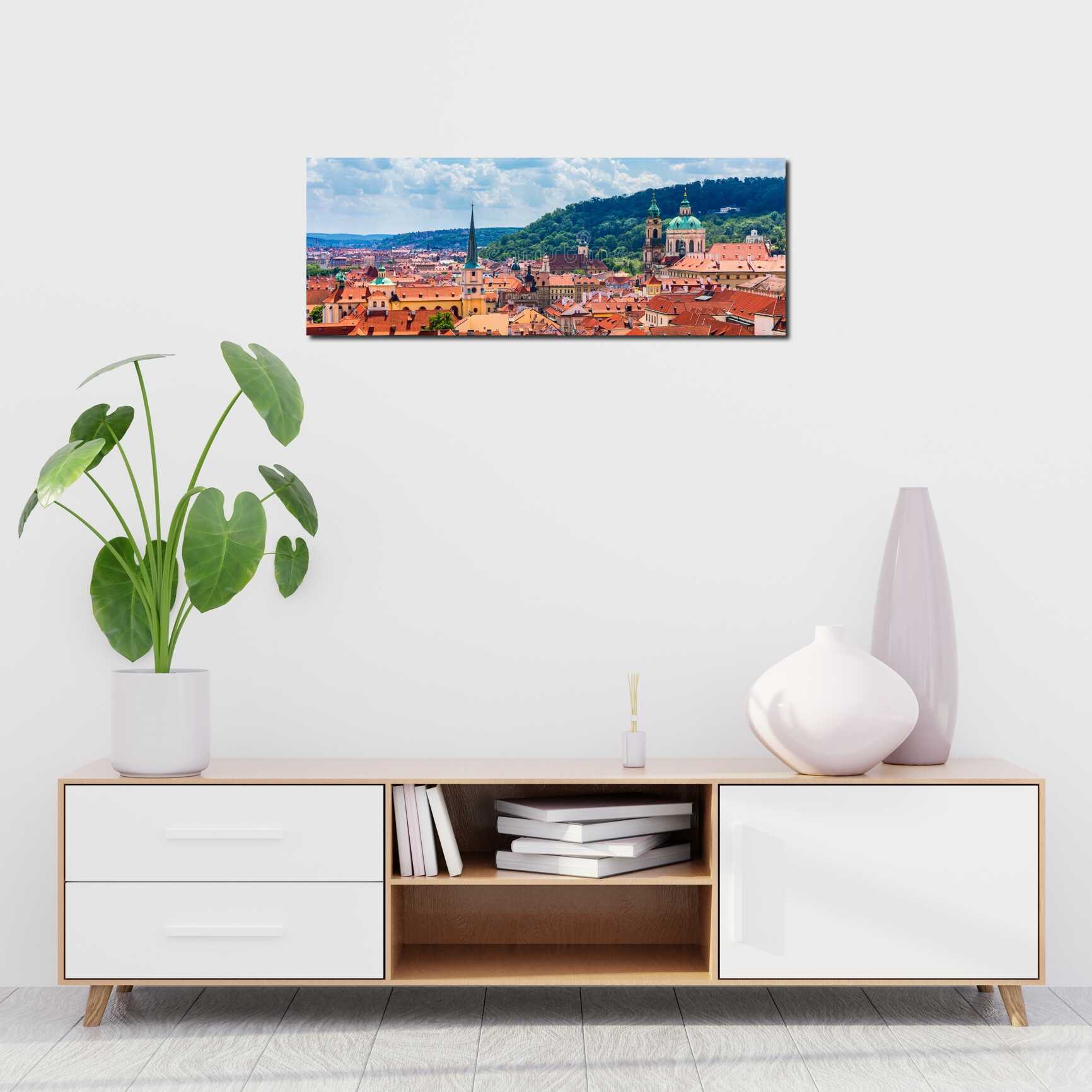 Canvas above sofa for size context